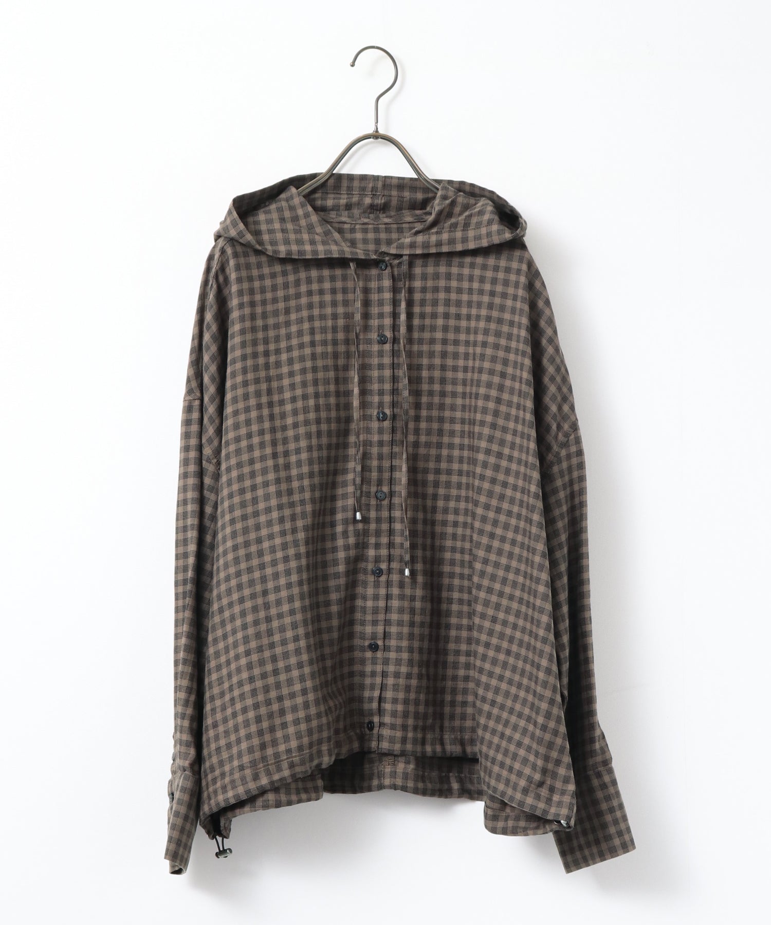 CHEQUERED HOODED SHIRT