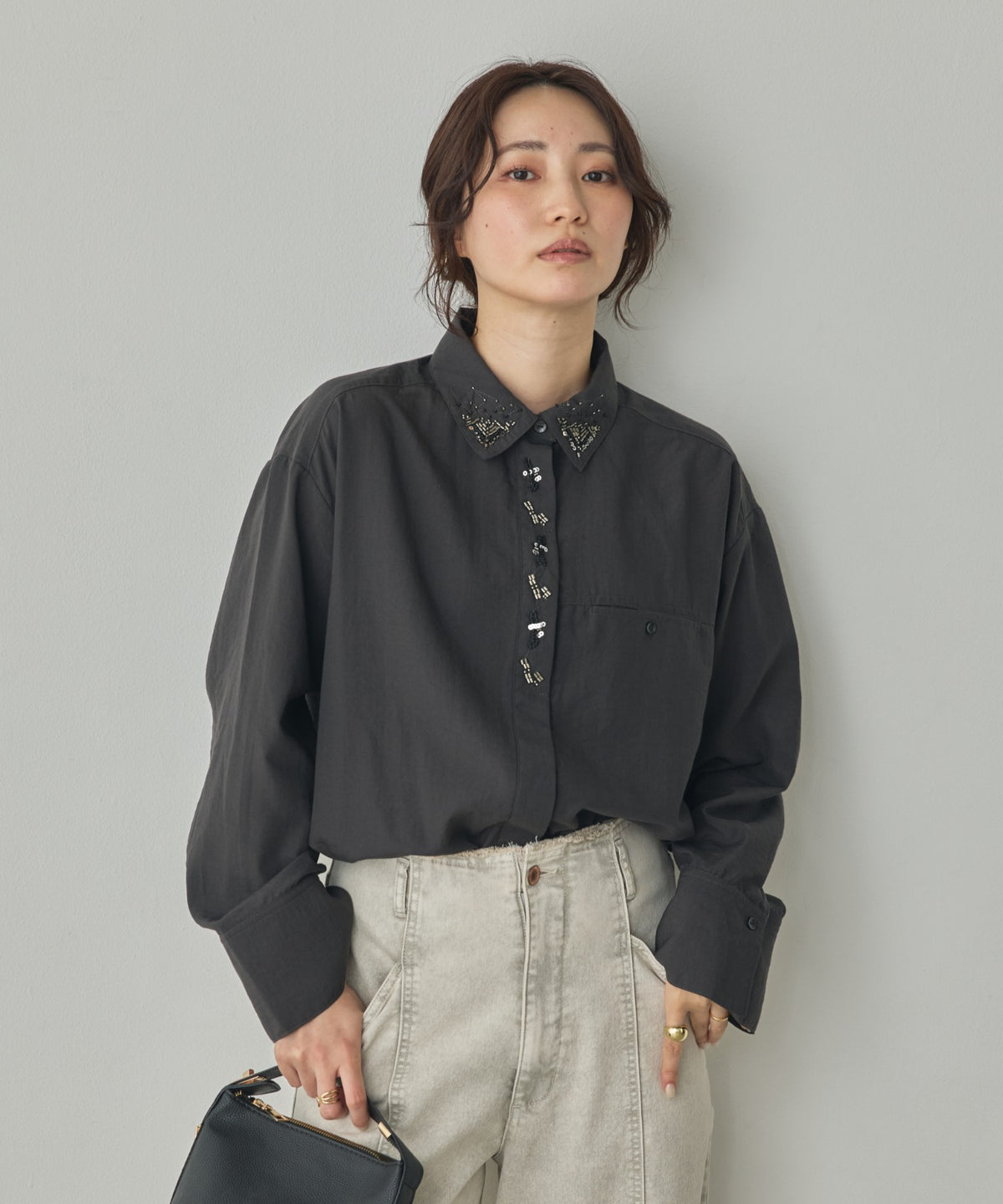 BEADED EMBROIDERED SHIRT