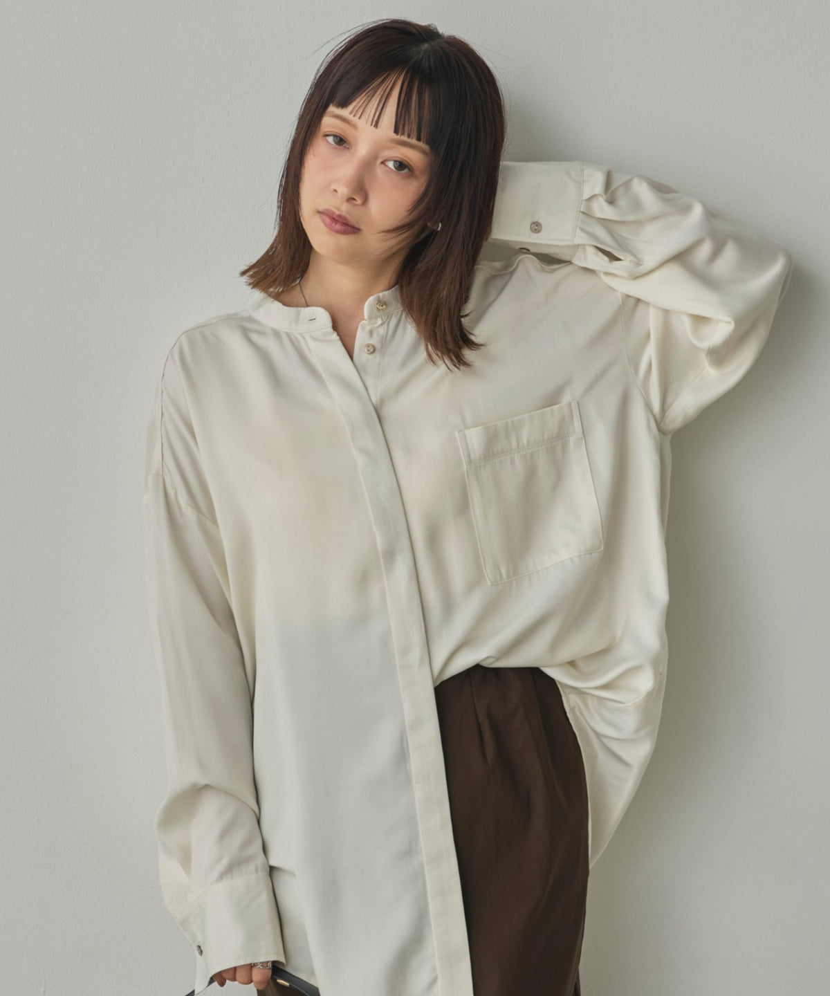 2-WAY CUPRA-LIKE BAND COLLAR SHIRT