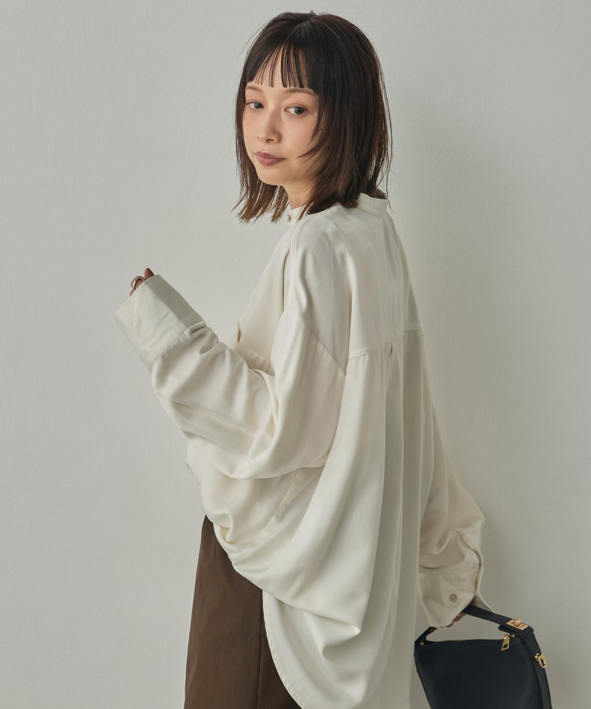 2-WAY CUPRA-LIKE BAND COLLAR SHIRT