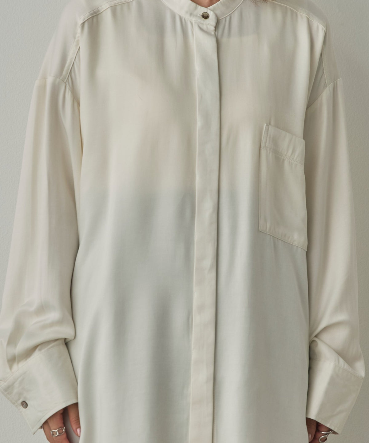 2-WAY CUPRA-LIKE BAND COLLAR SHIRT