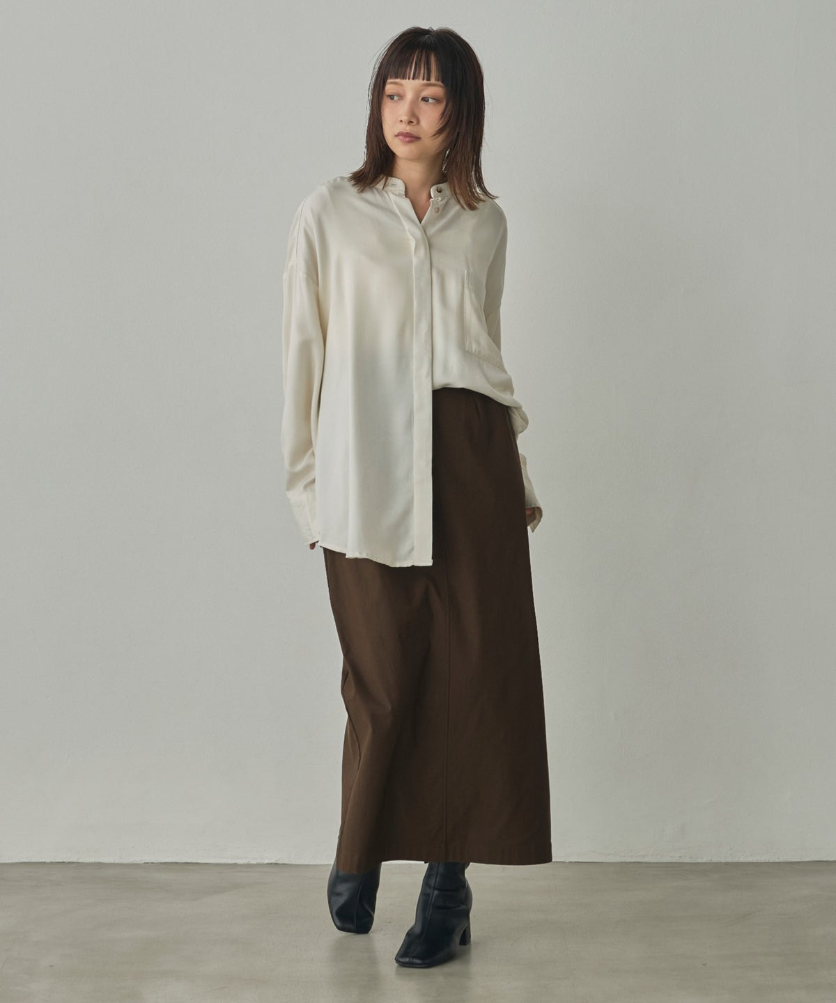 2-WAY CUPRA-LIKE BAND COLLAR SHIRT