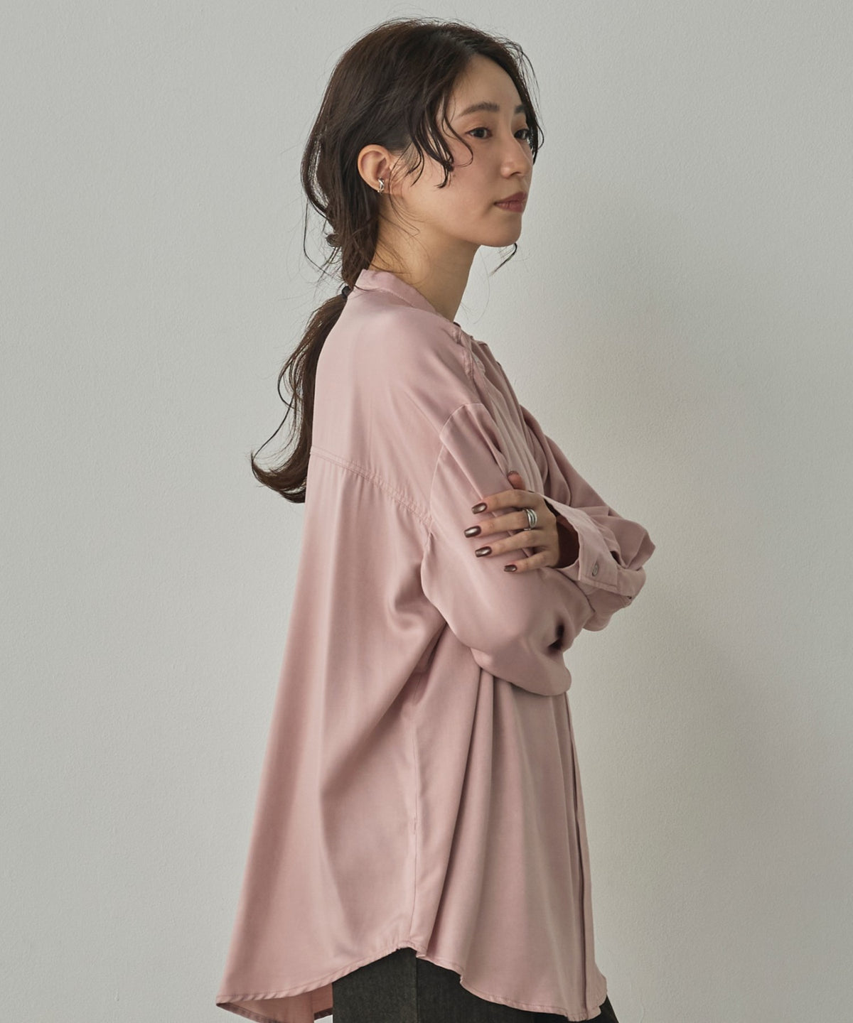 2-WAY CUPRA-LIKE BAND COLLAR SHIRT