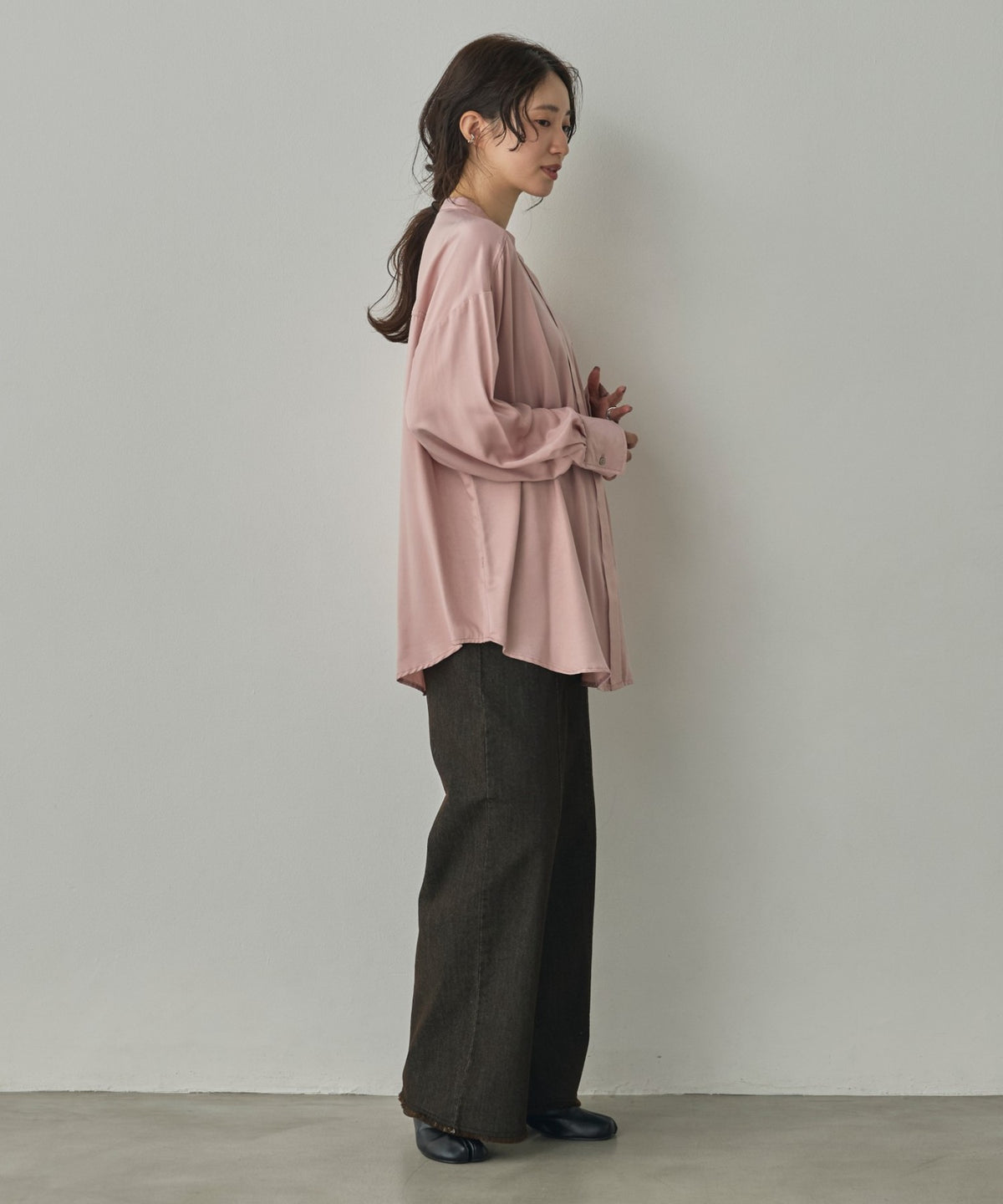 2-WAY CUPRA-LIKE BAND COLLAR SHIRT