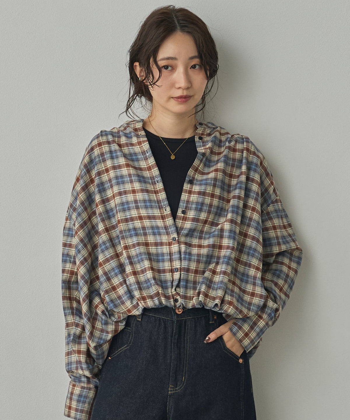 CHECK-FRONT SHIRT