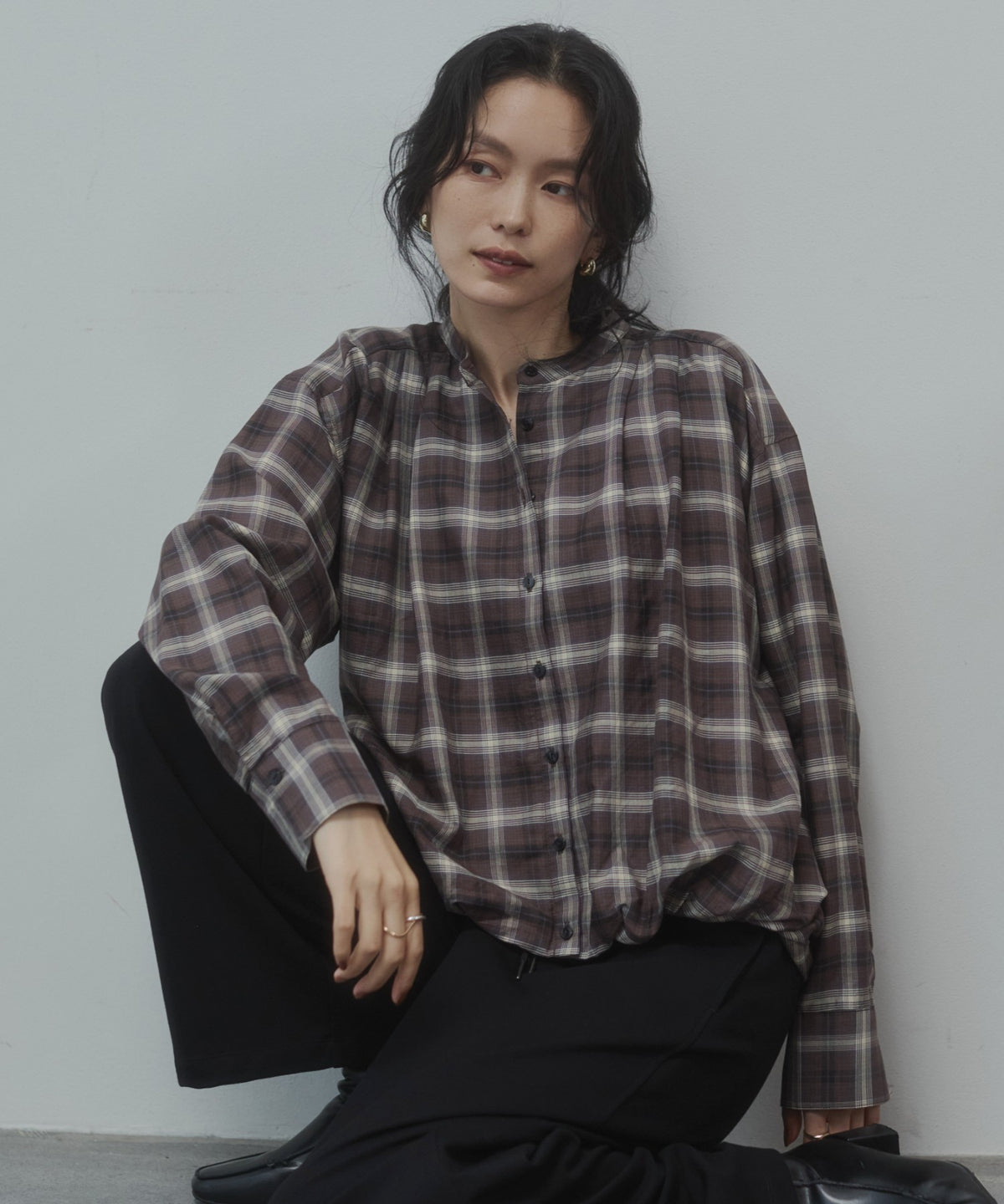CHECK-FRONT SHIRT