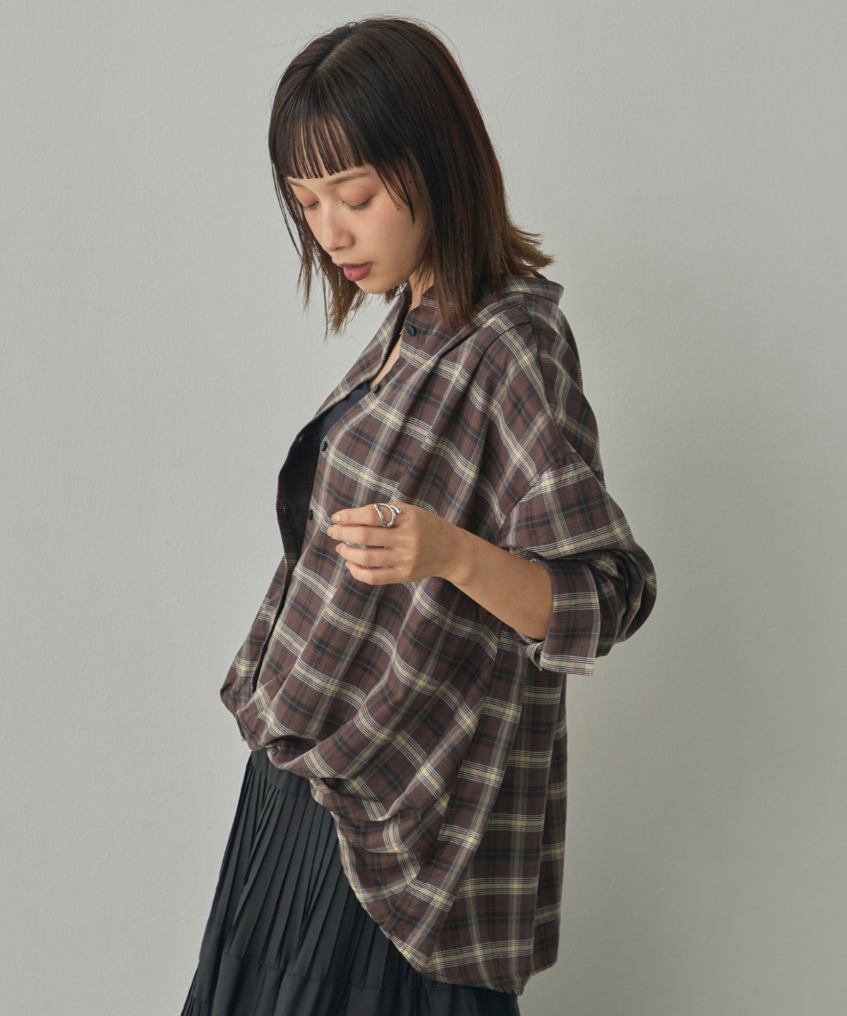 CHECK-FRONT SHIRT
