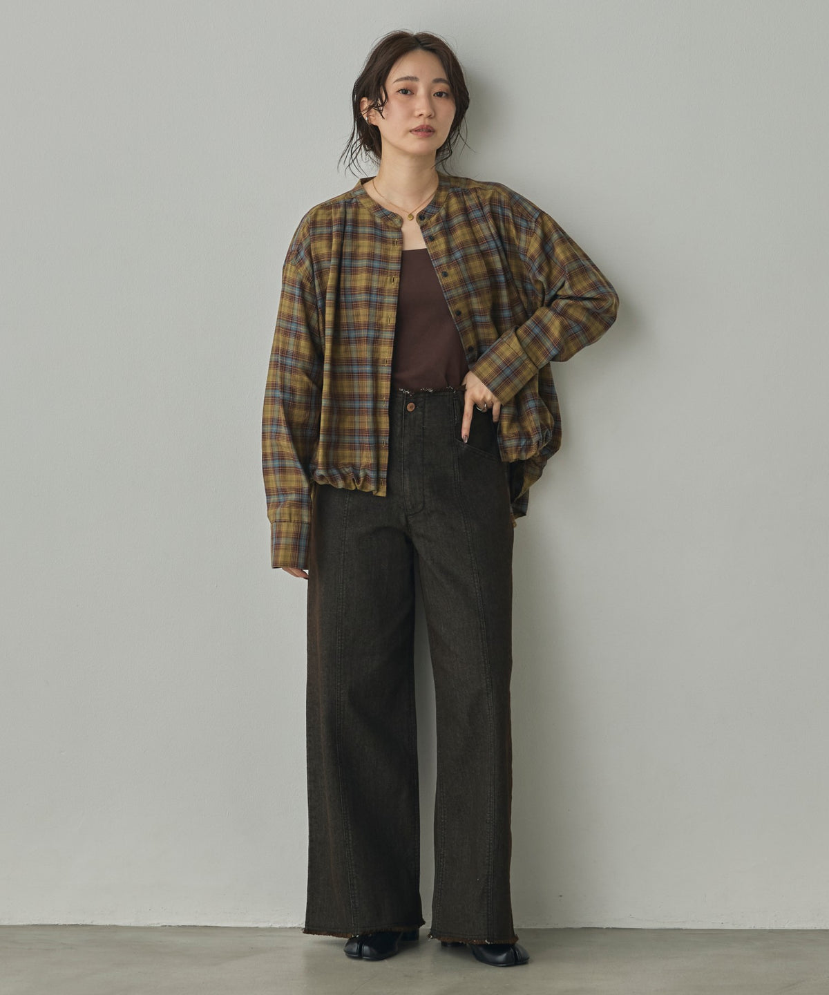 CHECK-FRONT SHIRT