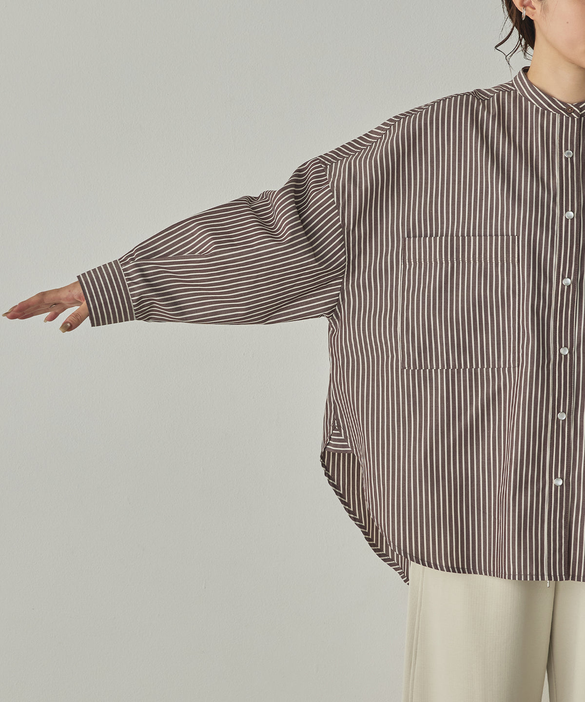 YARN-DYED STRIPED OVERSHIRT