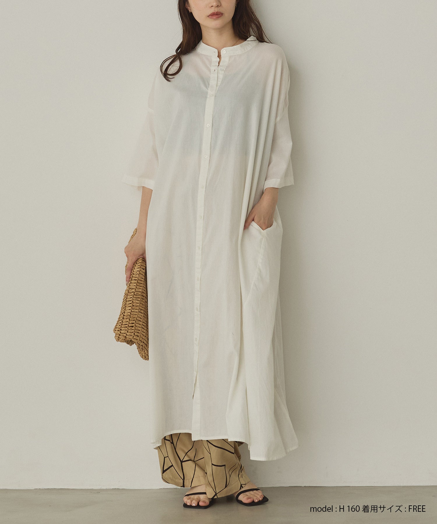 半袖シャツワンピース