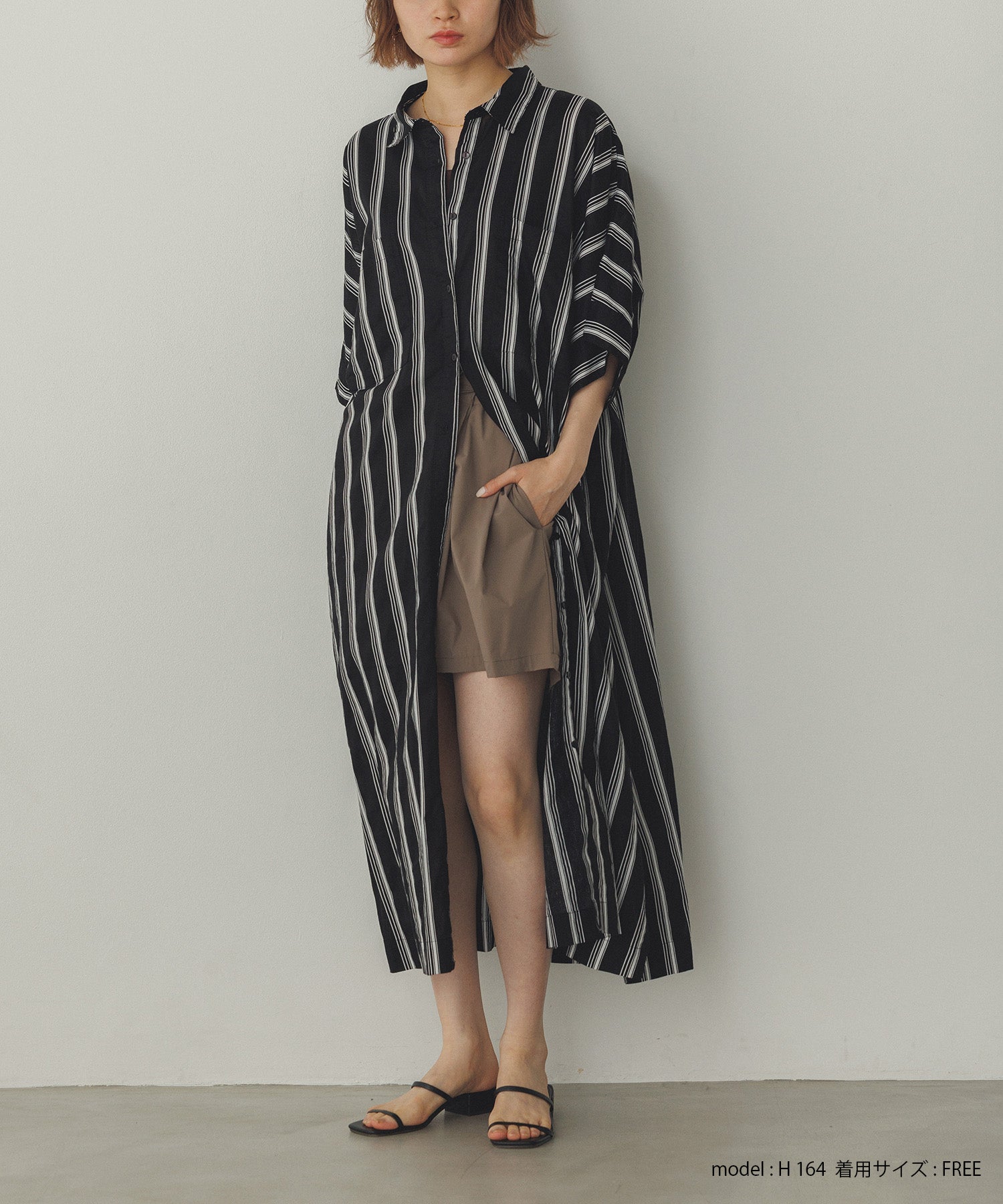 ドルマンシャツワンピース