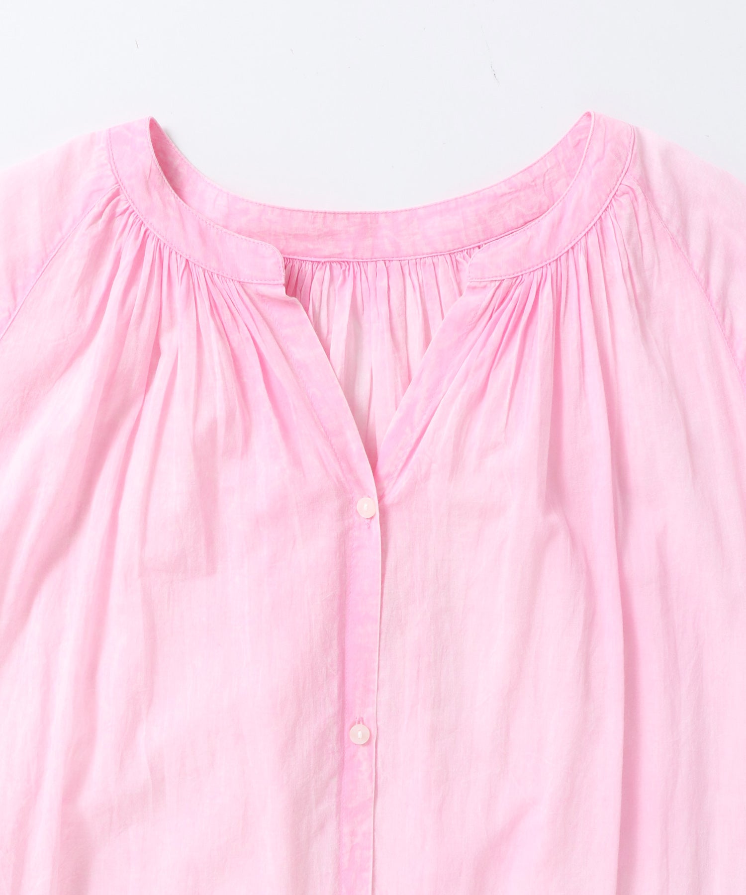 コットンボイル 七分袖シャツワンピース