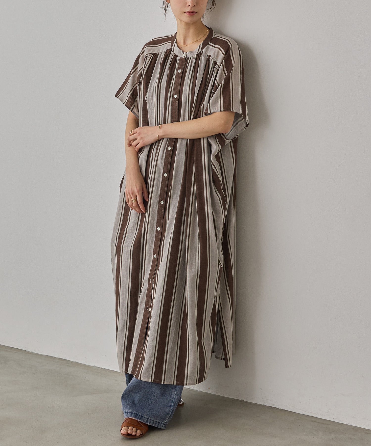 COTTON SLUB STRIPED DRESS