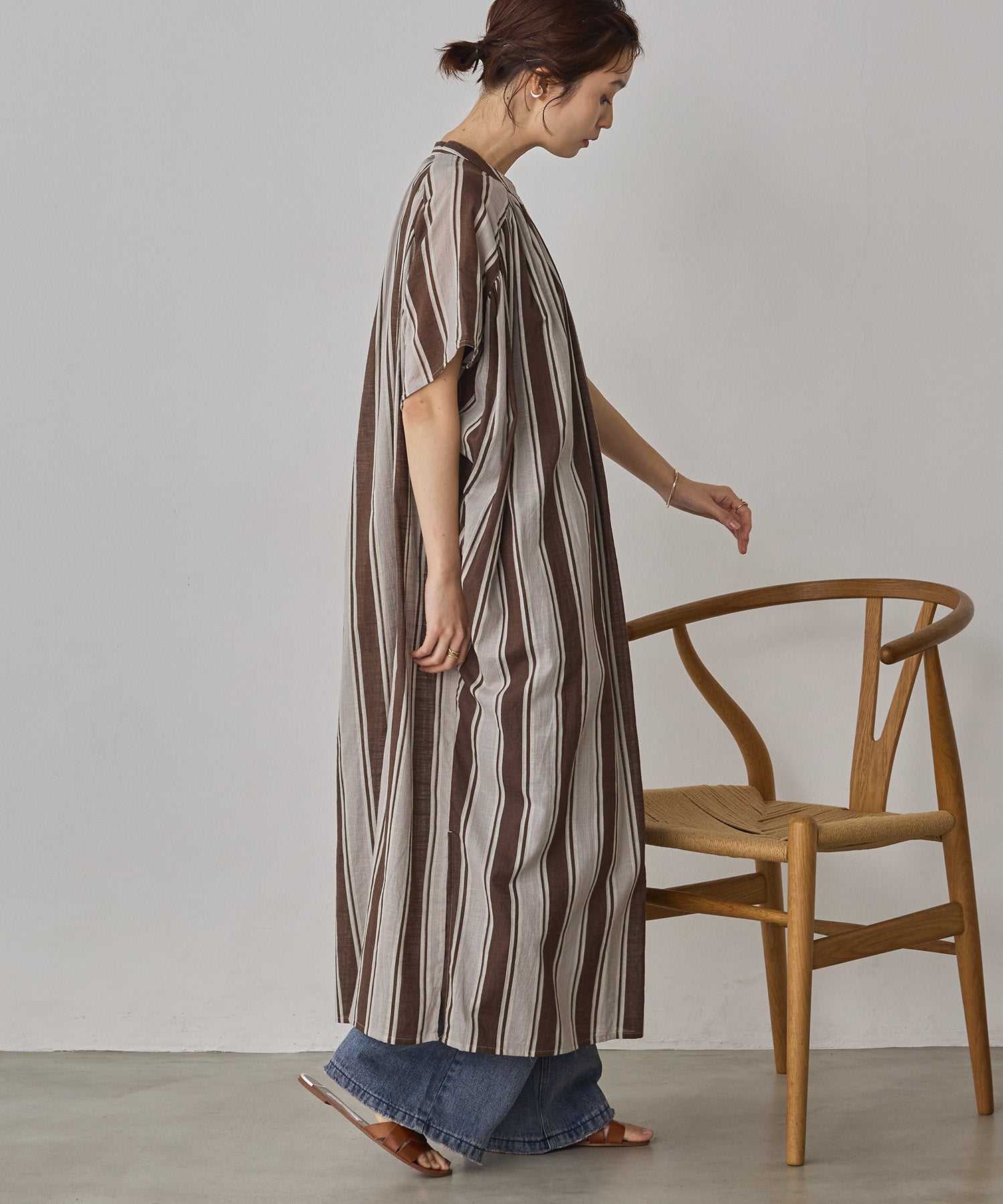 COTTON SLUB STRIPED DRESS