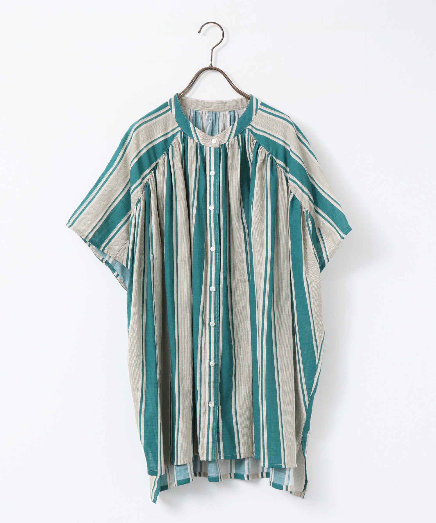 COTTON SLUB STRIPED BLOUSE
