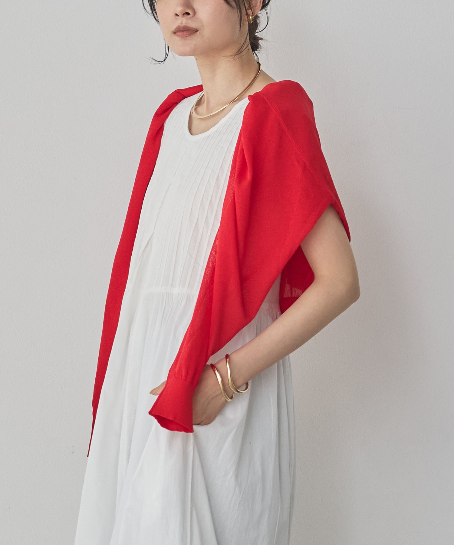 PINTUCK SLEEVELESS DRESS
