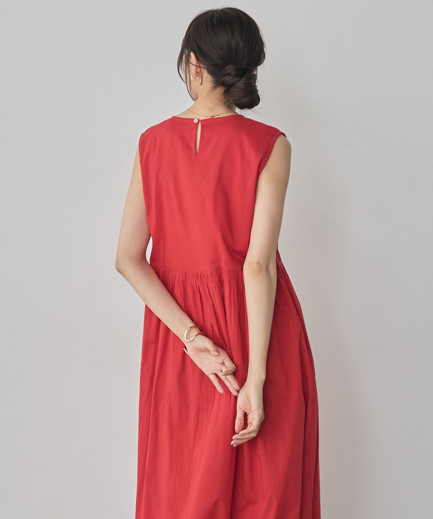 PINTUCK SLEEVELESS DRESS