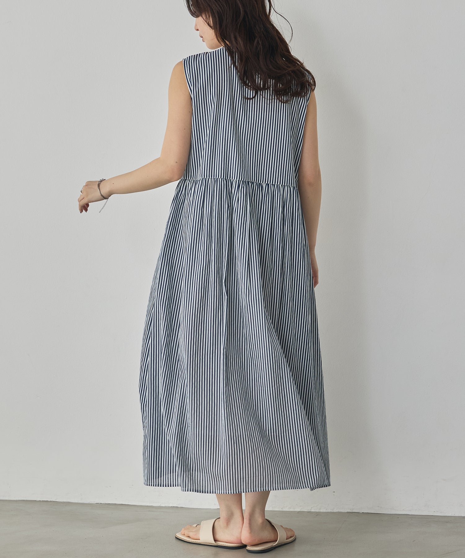 PINTUCK SLEEVELESS DRESS