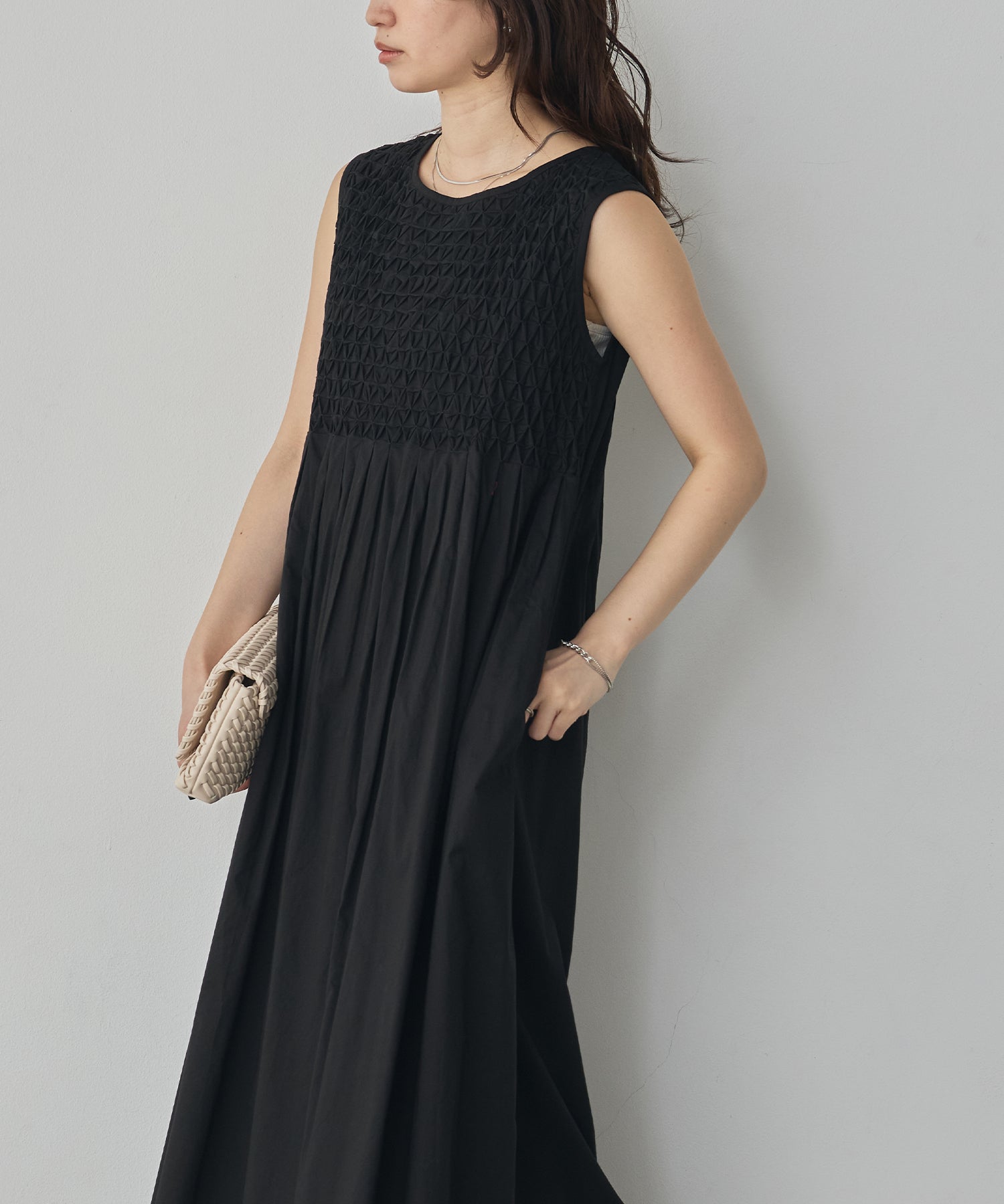 HAND-SMOCKED SLEEVELESS DRESS
