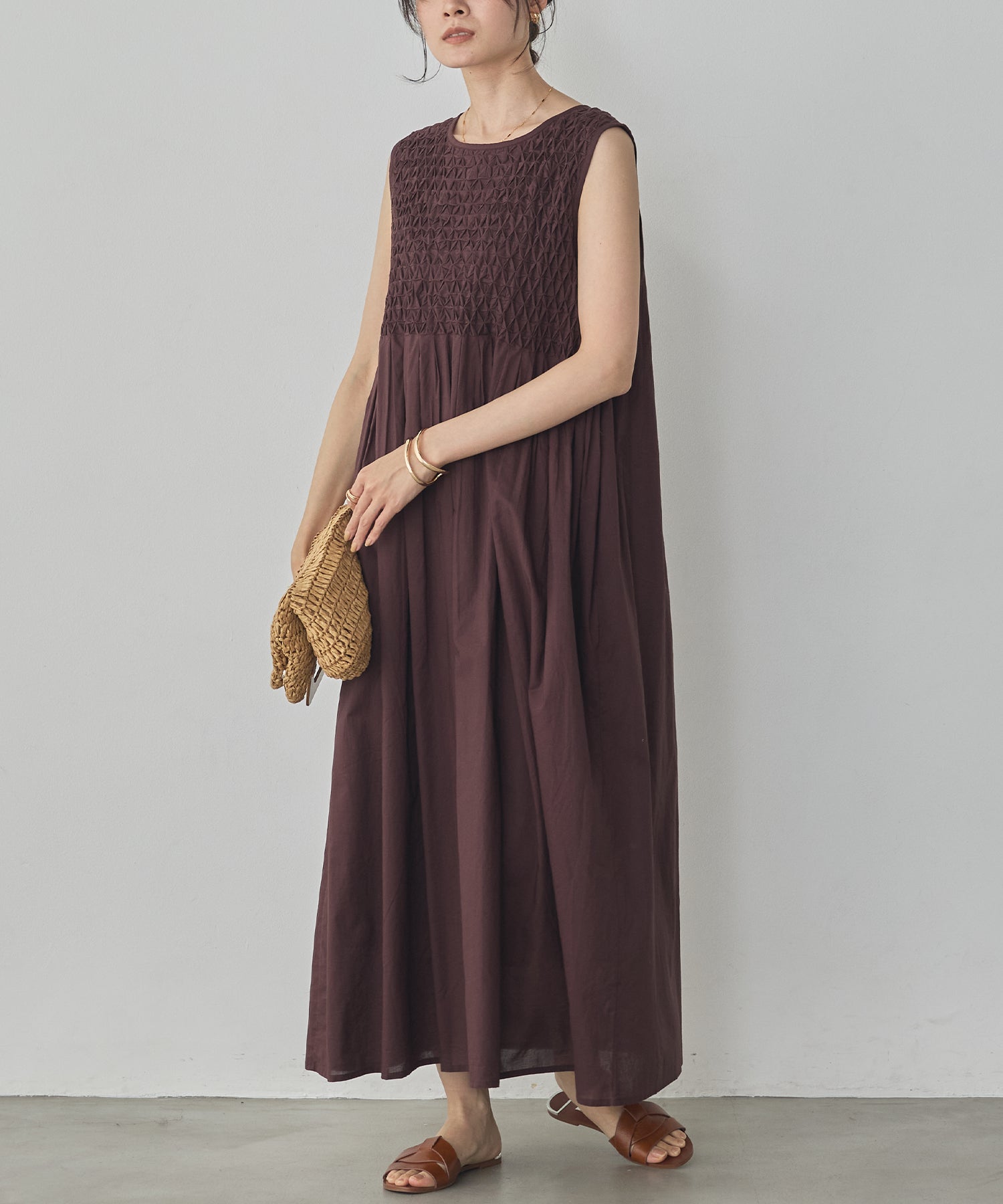 HAND-SMOCKED SLEEVELESS DRESS
