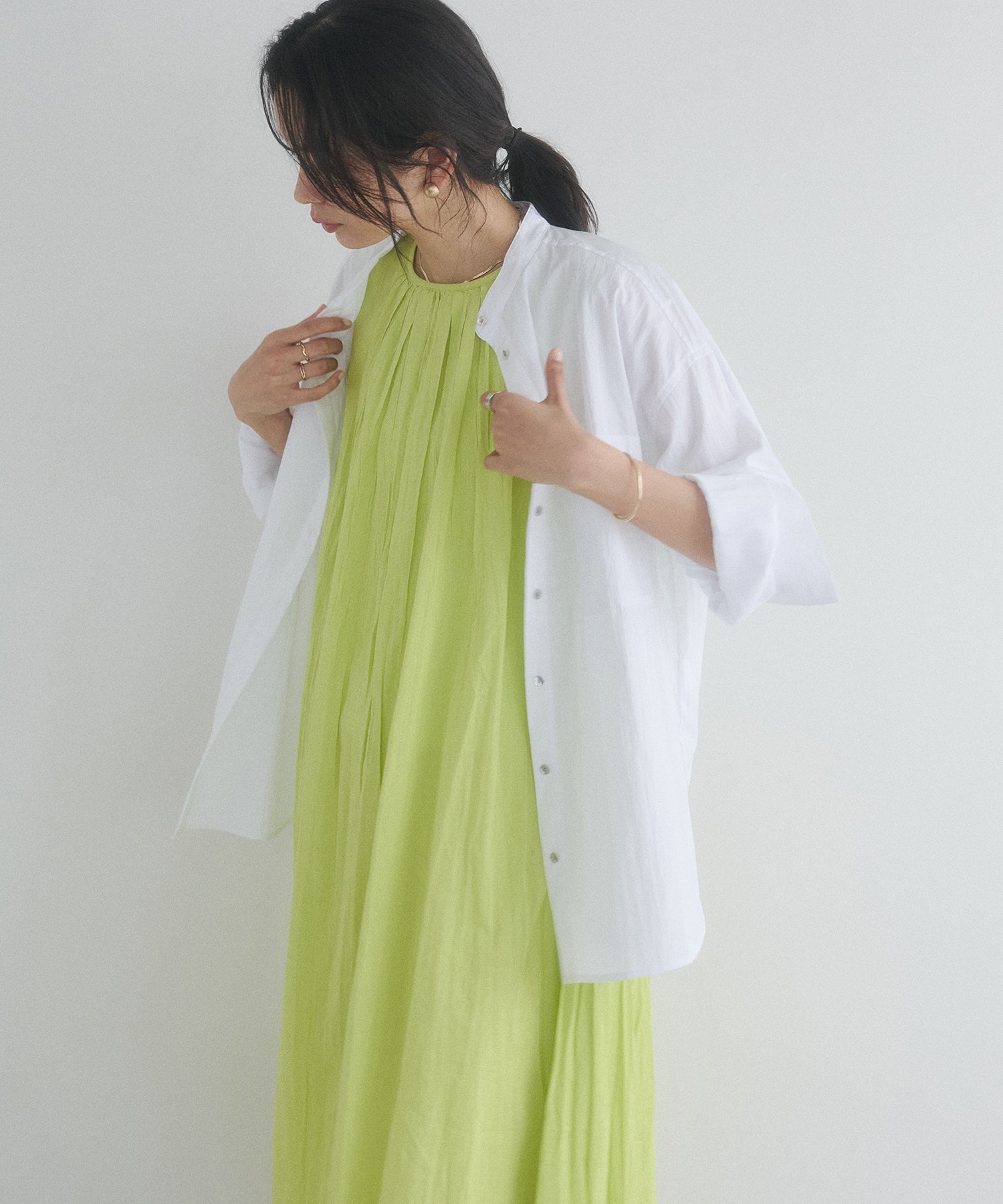 CRINKLE SLEEVELESS DRESS