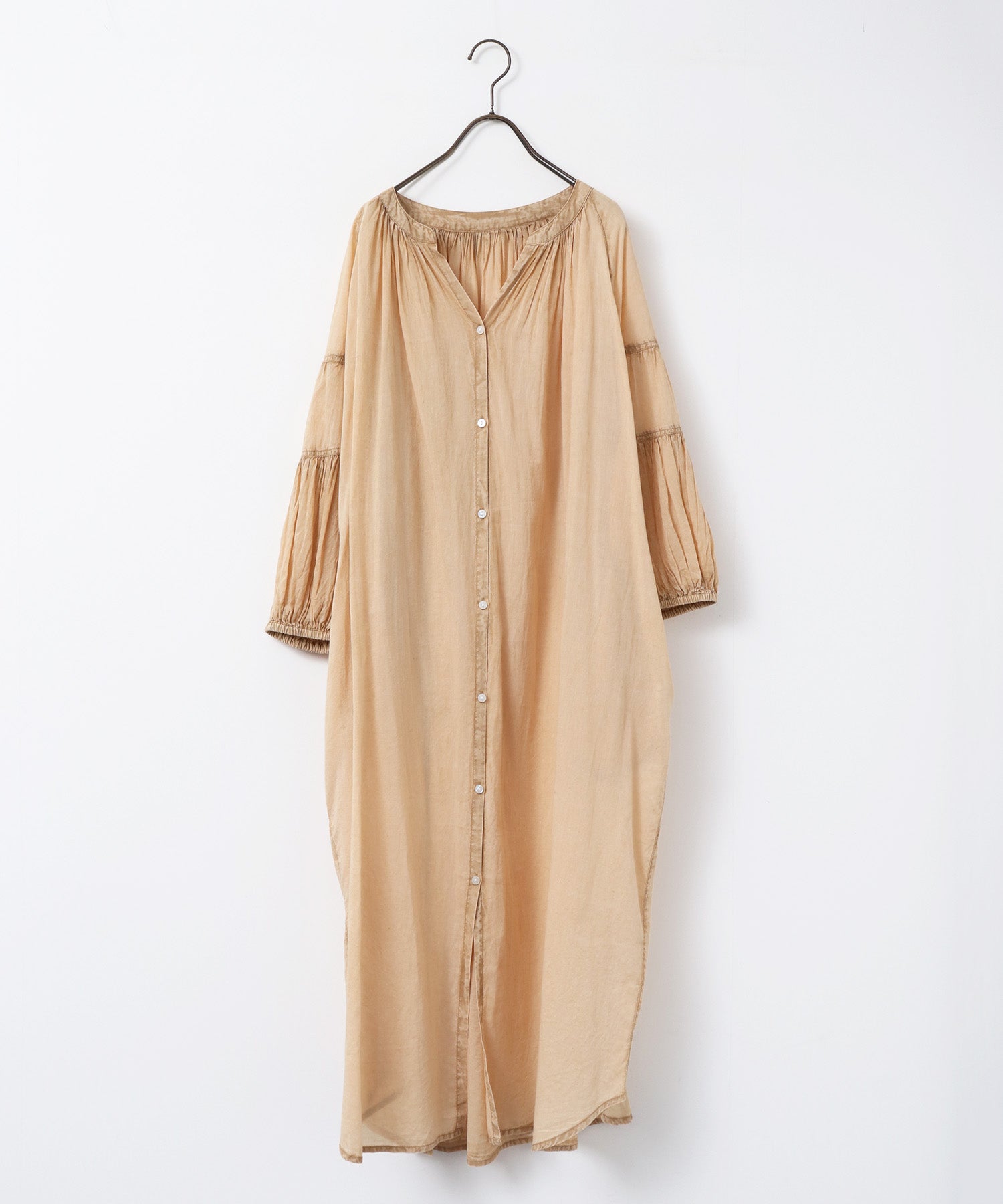 ACID-WASH GATHERED ONE-PIECE