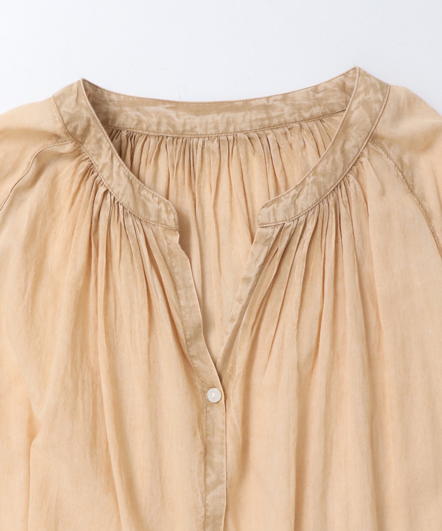 ACID-WASH GATHERED ONE-PIECE