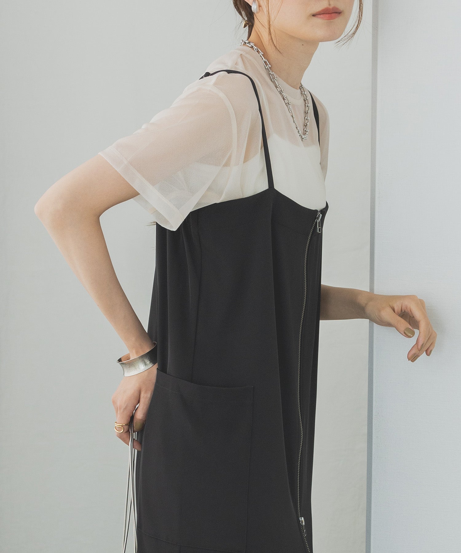 ジップキャミワンピース