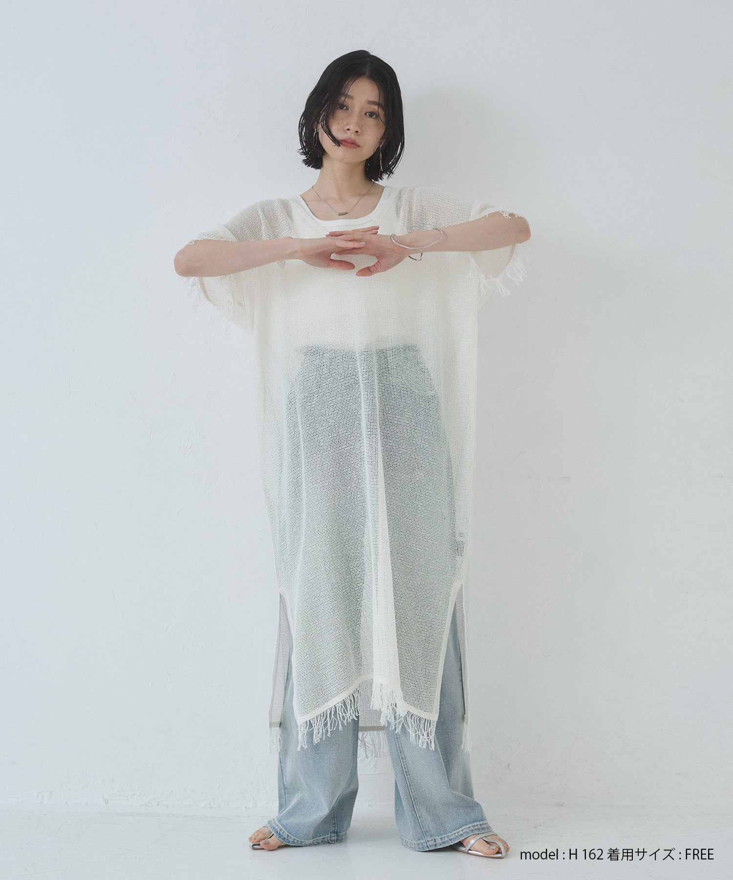 メッシュ ジレワンピース