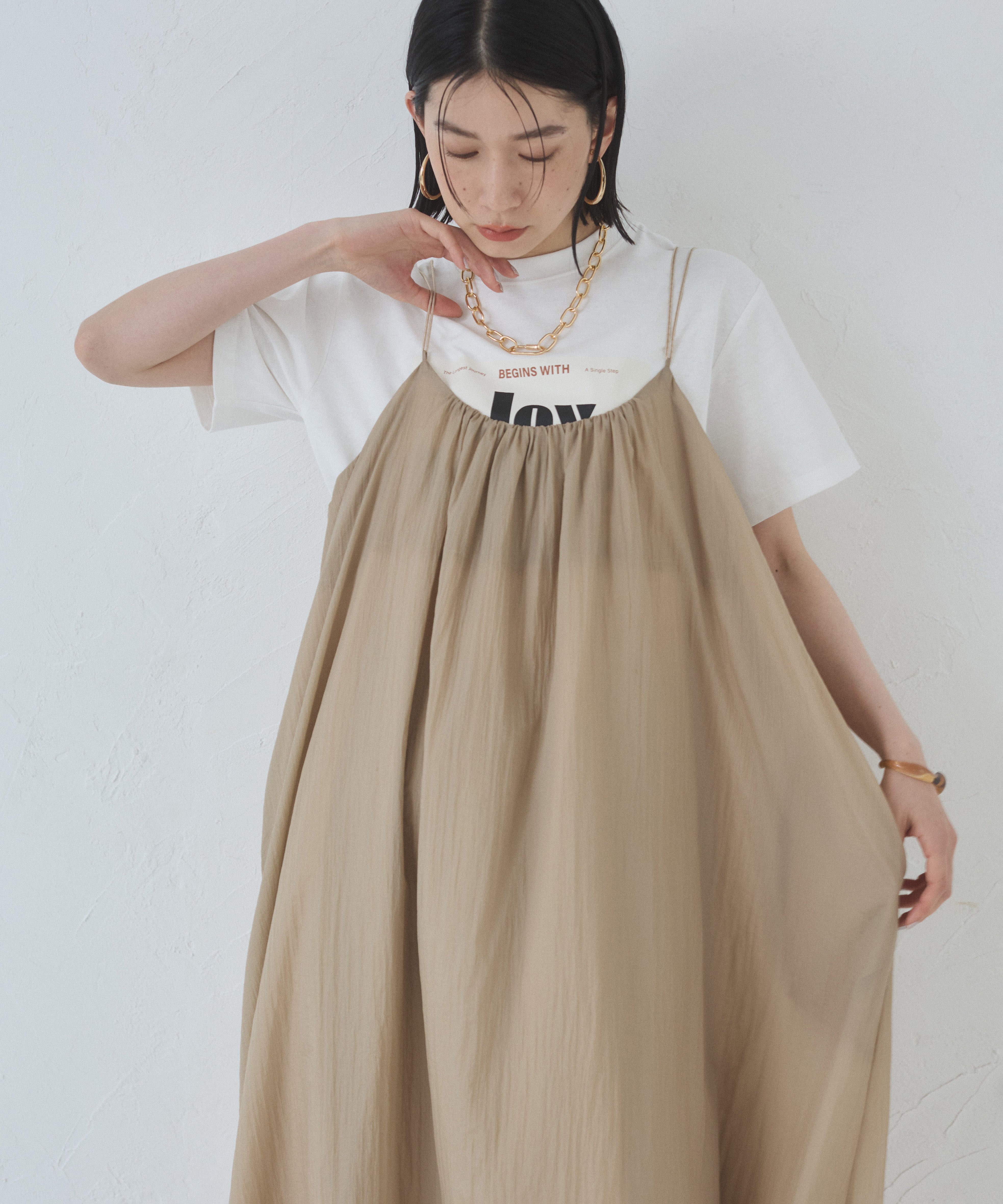 ナイロンシアー キャミワンピース