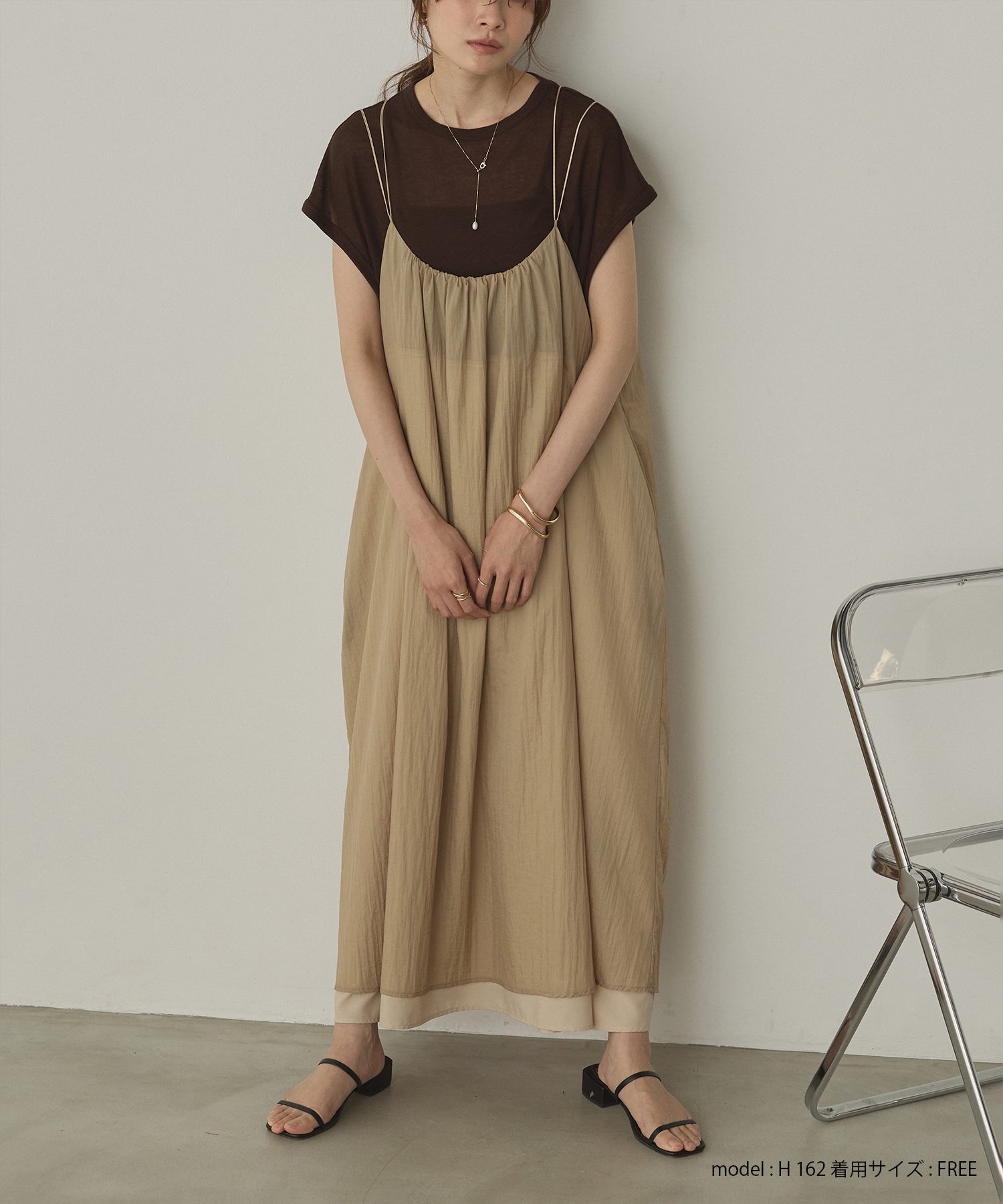 ナイロンシアー キャミワンピース