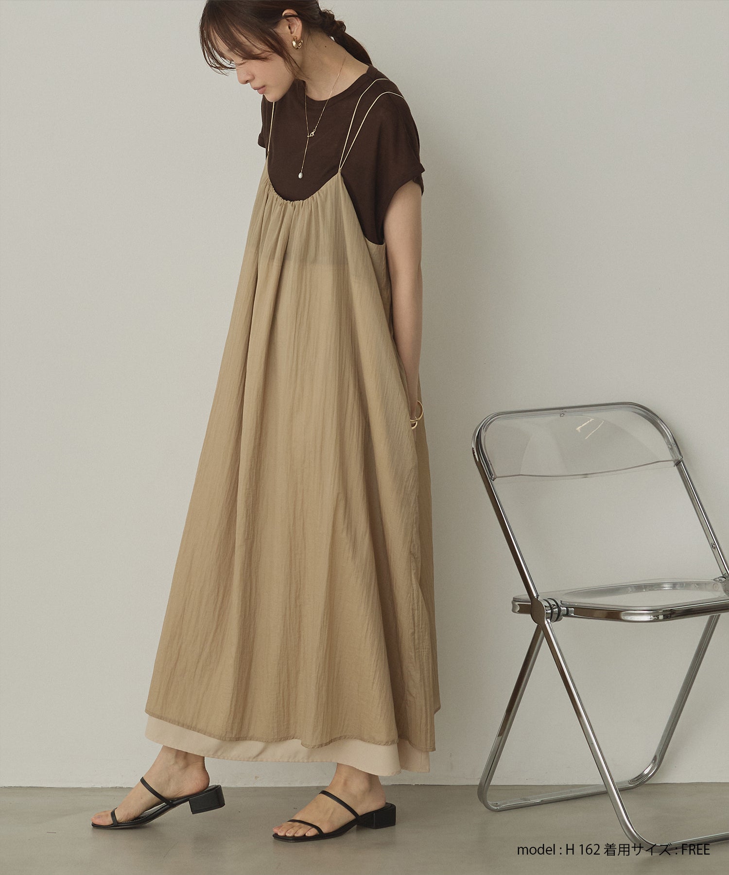 ナイロンシアー キャミワンピース