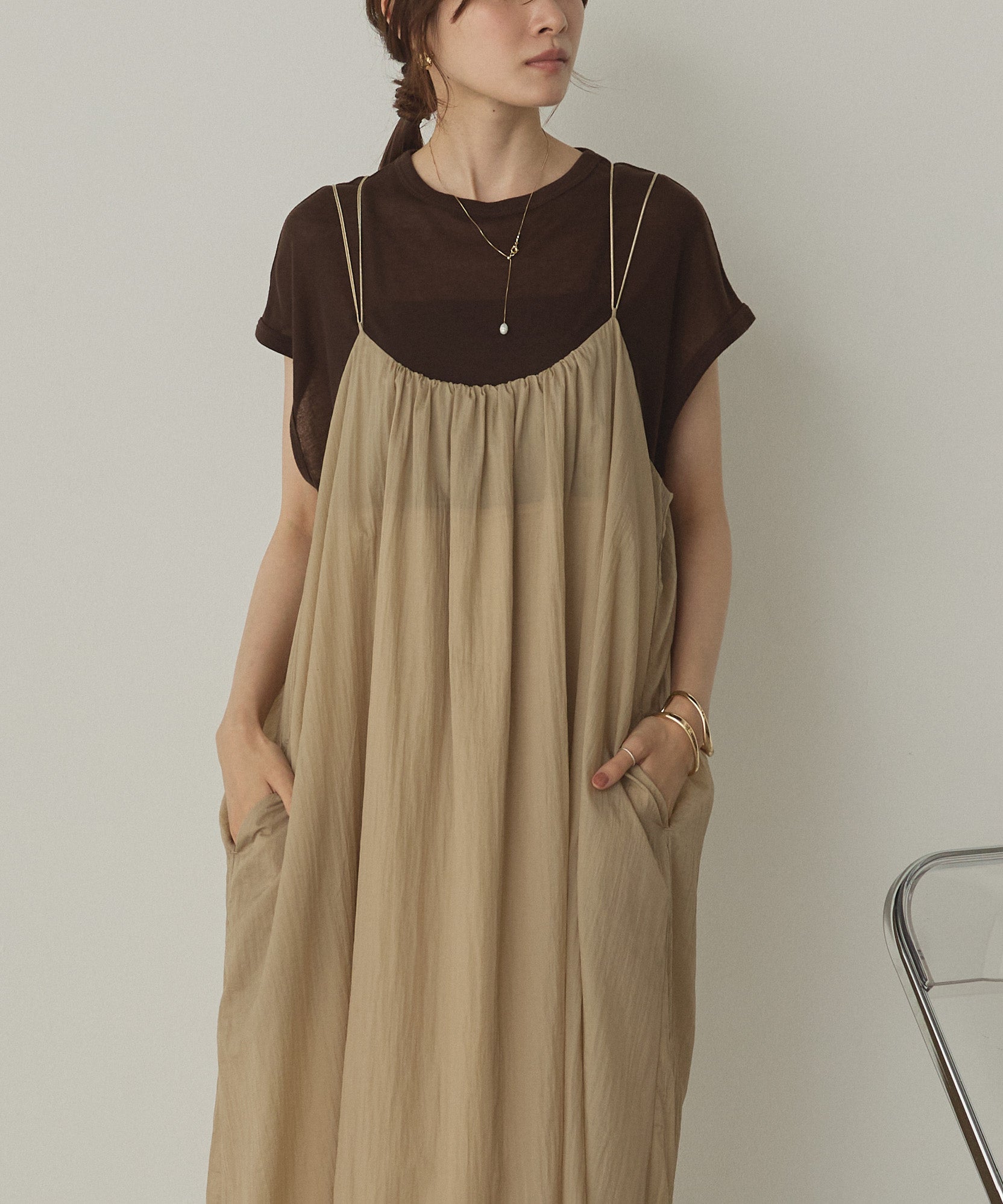 ナイロンシアー キャミワンピース