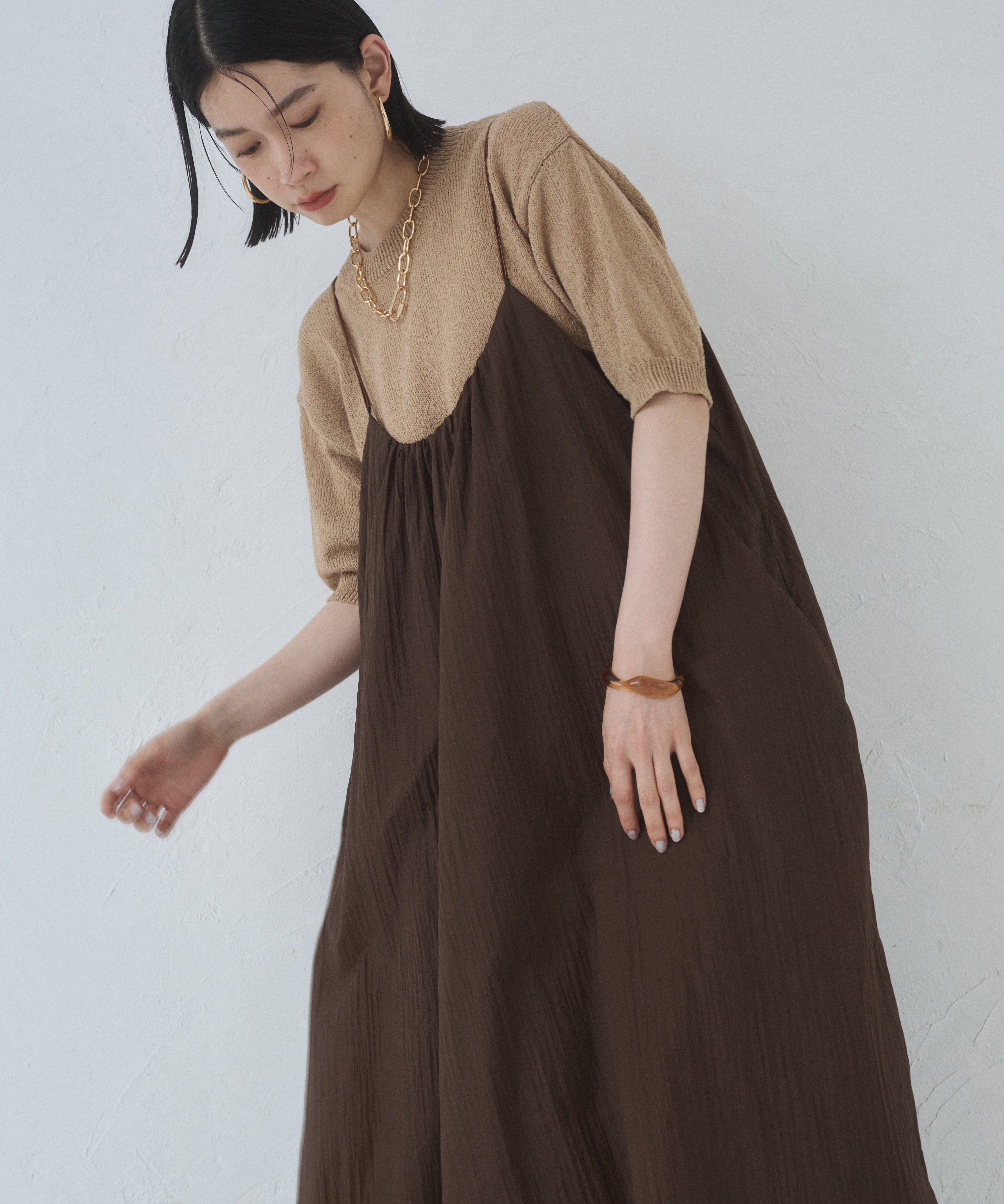 ナイロンシアー キャミワンピース