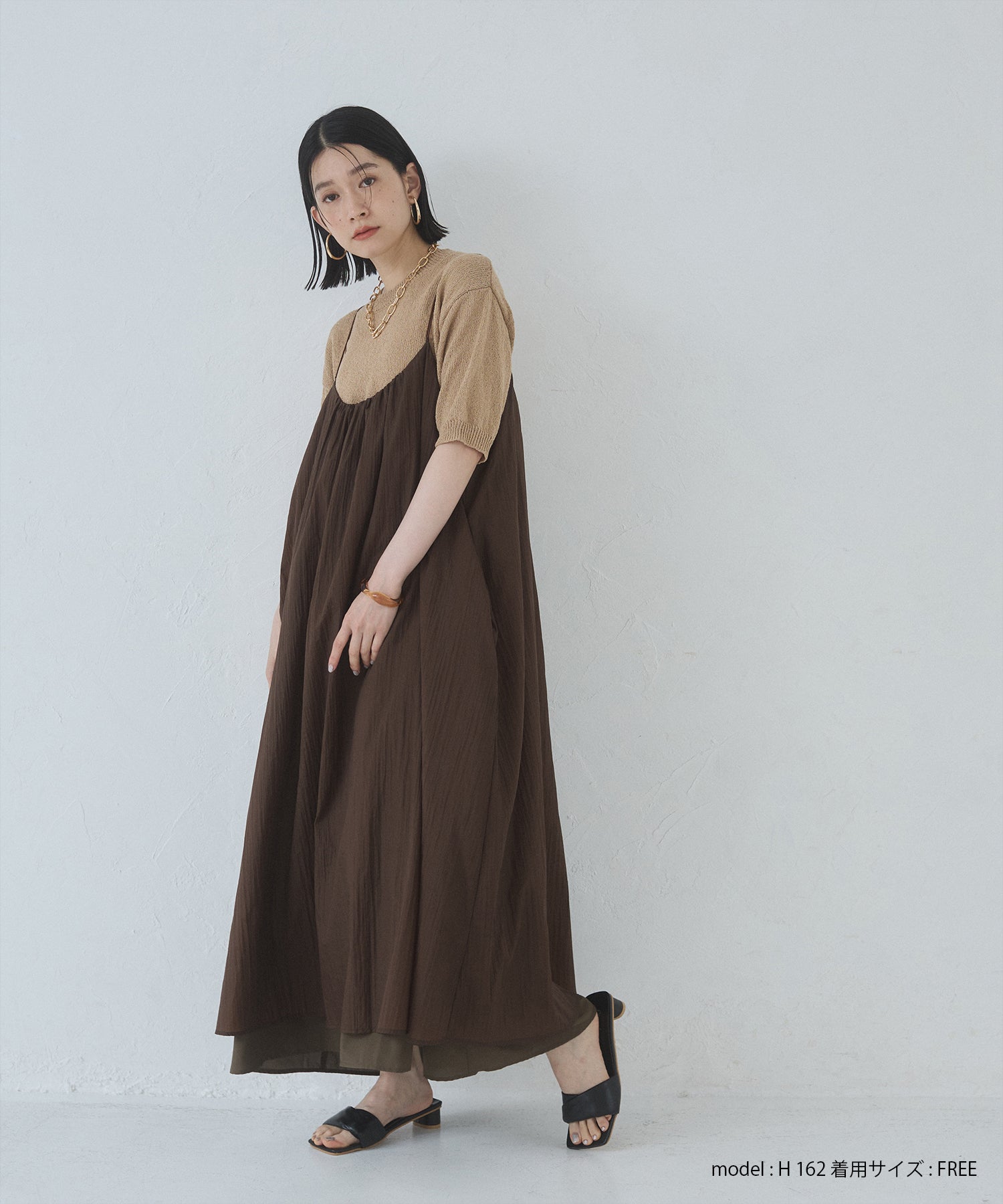 ナイロンシアー キャミワンピース