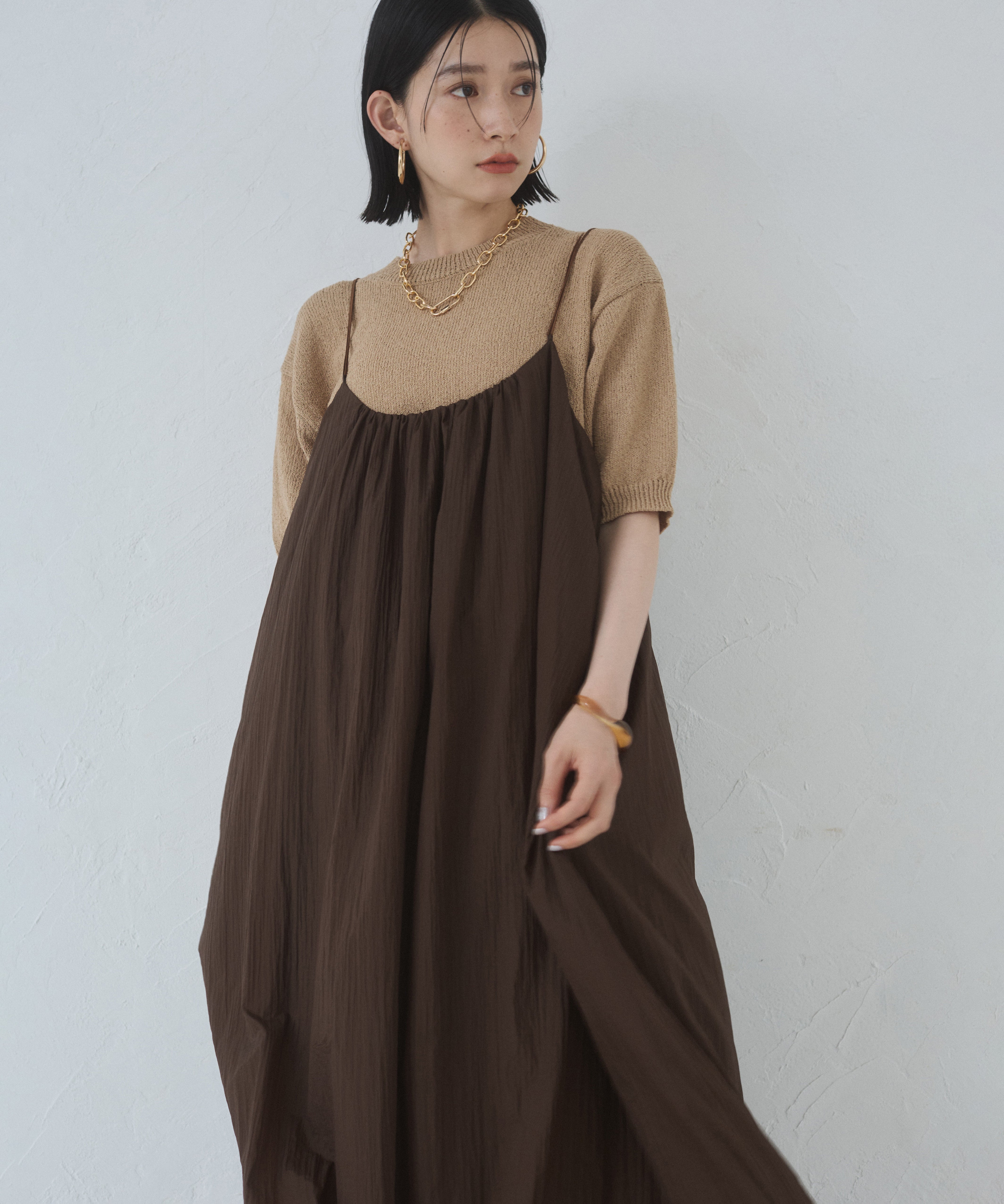 ナイロンシアー キャミワンピース