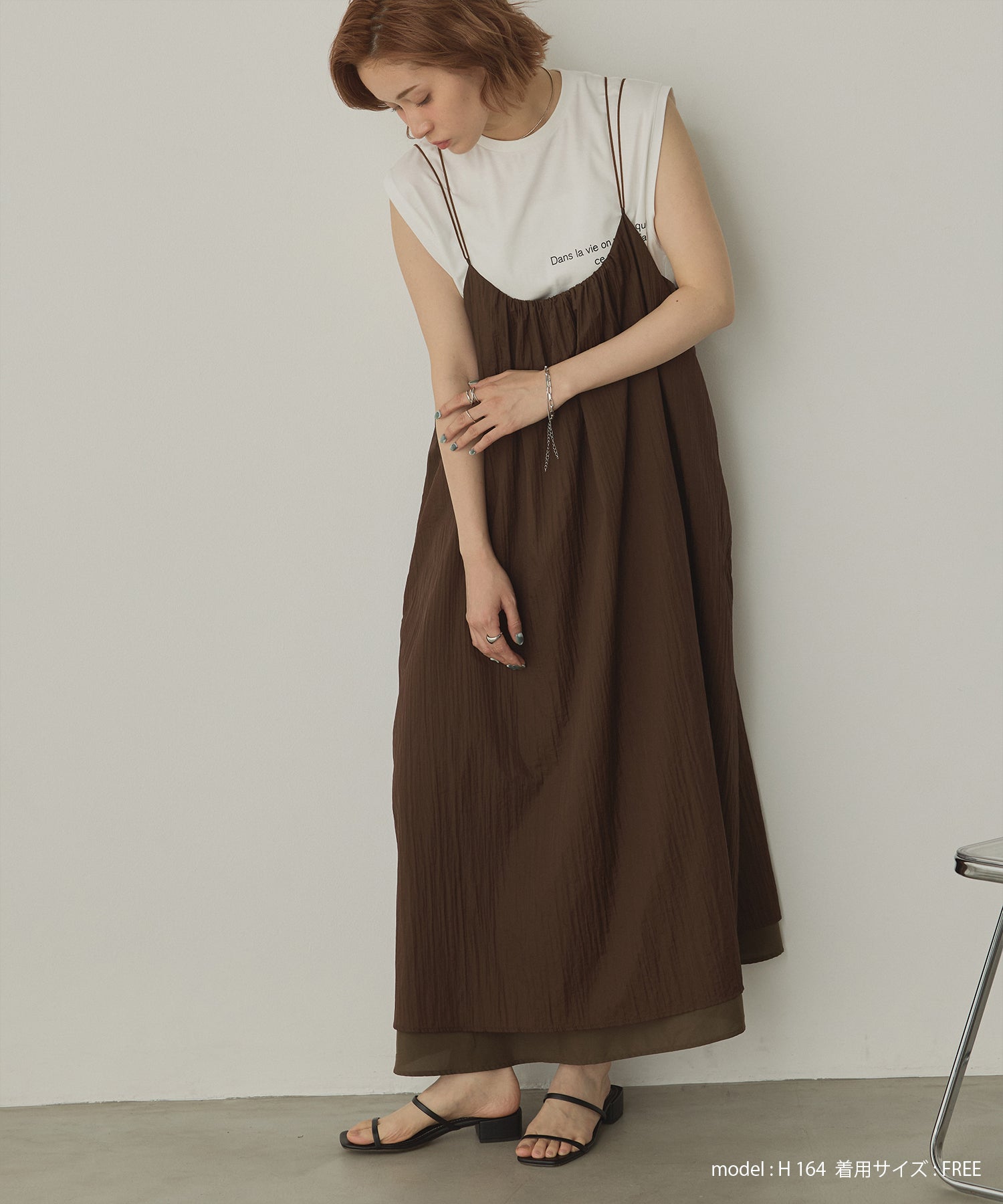 ナイロンシアー キャミワンピース