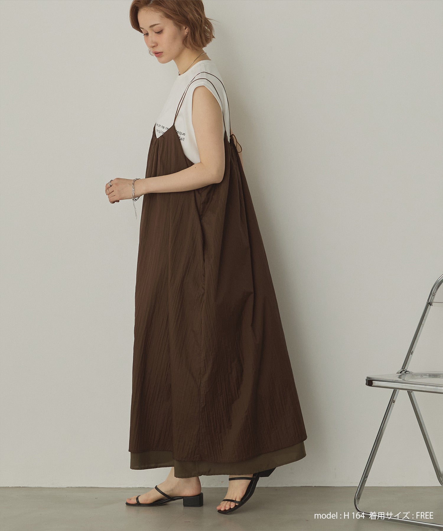 ナイロンシアー キャミワンピース