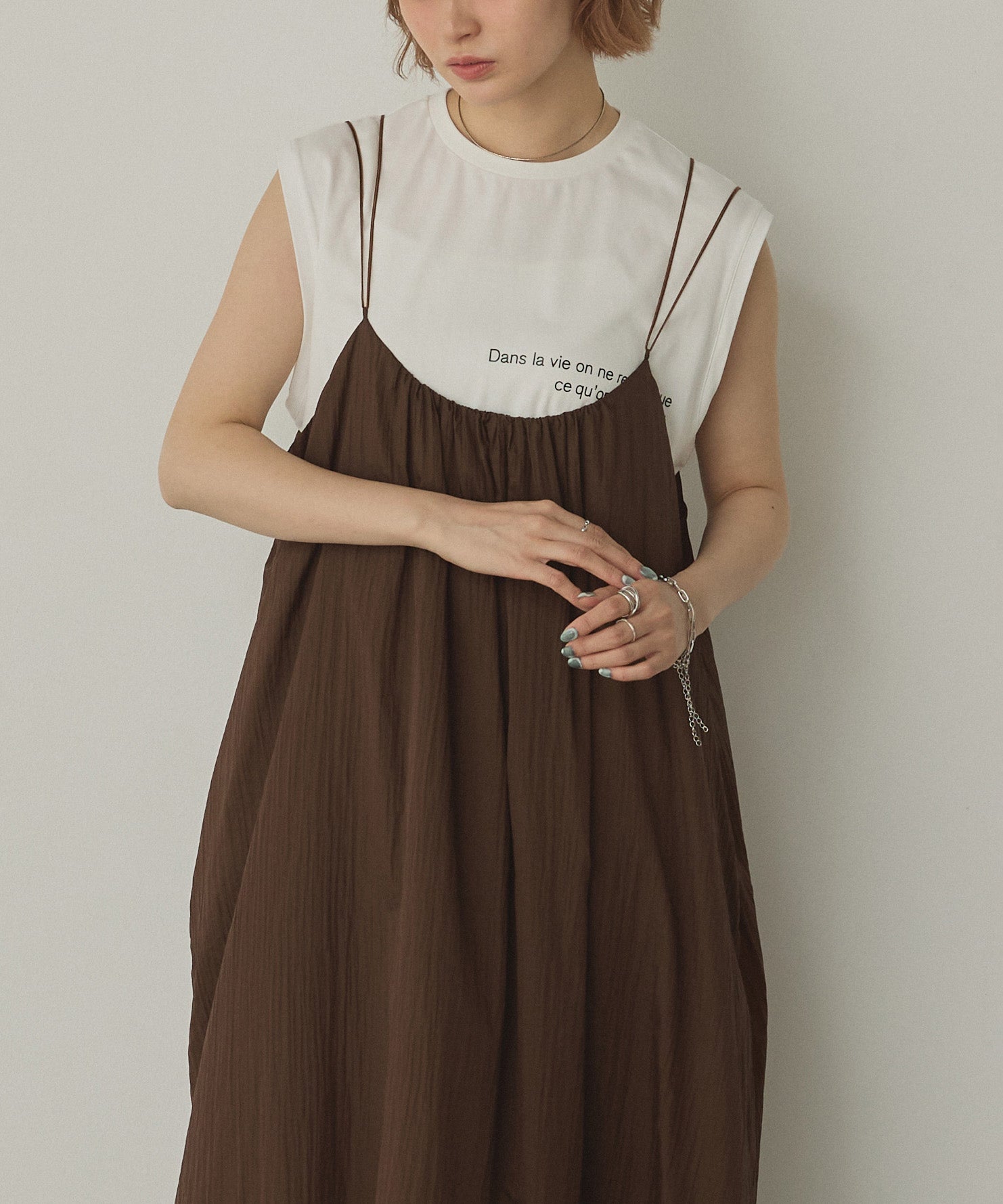 ナイロンシアー キャミワンピース