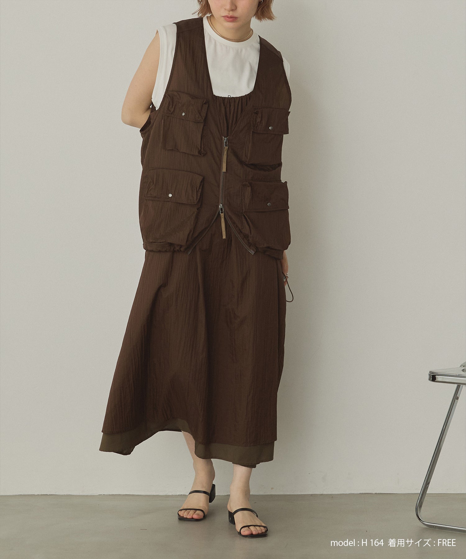 ナイロンシアー キャミワンピース