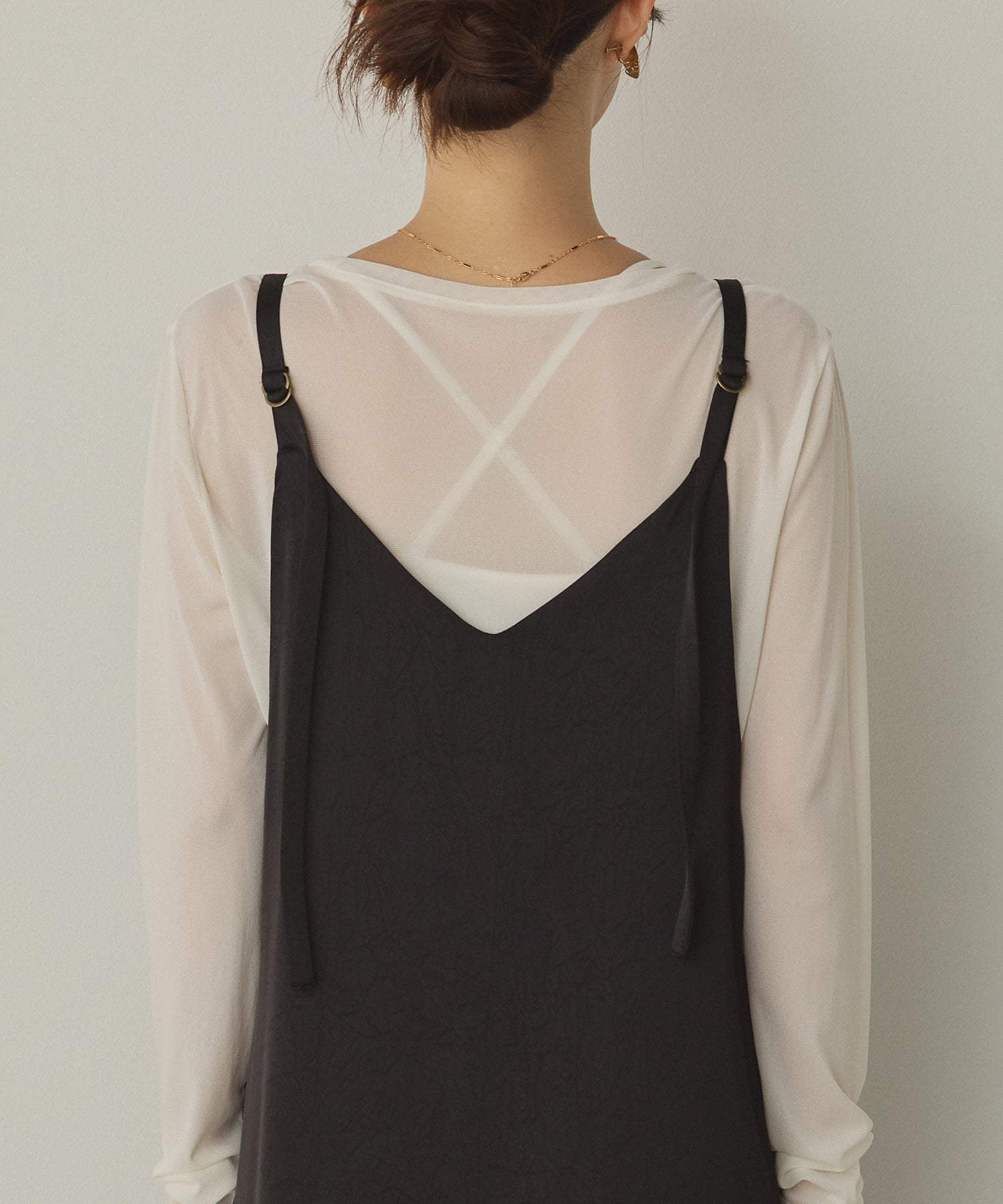 前後2WAY ワッシャーサテン キャミワンピース