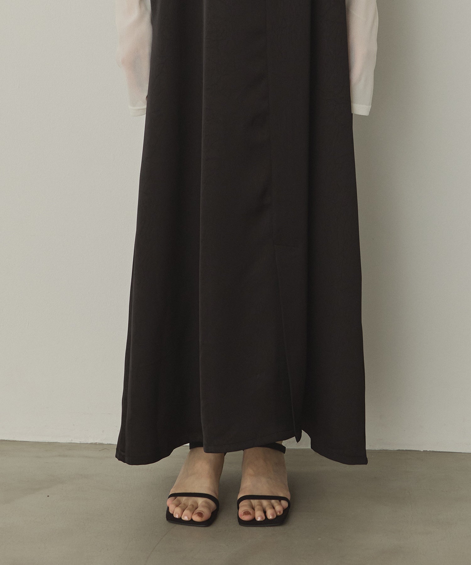 前後2WAY ワッシャーサテン キャミワンピース