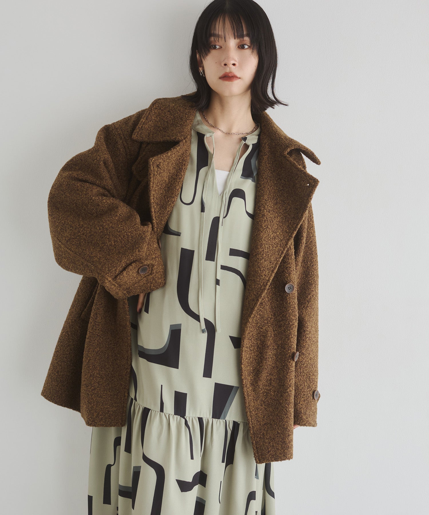 ジョーゼット柄 プリントワンピース