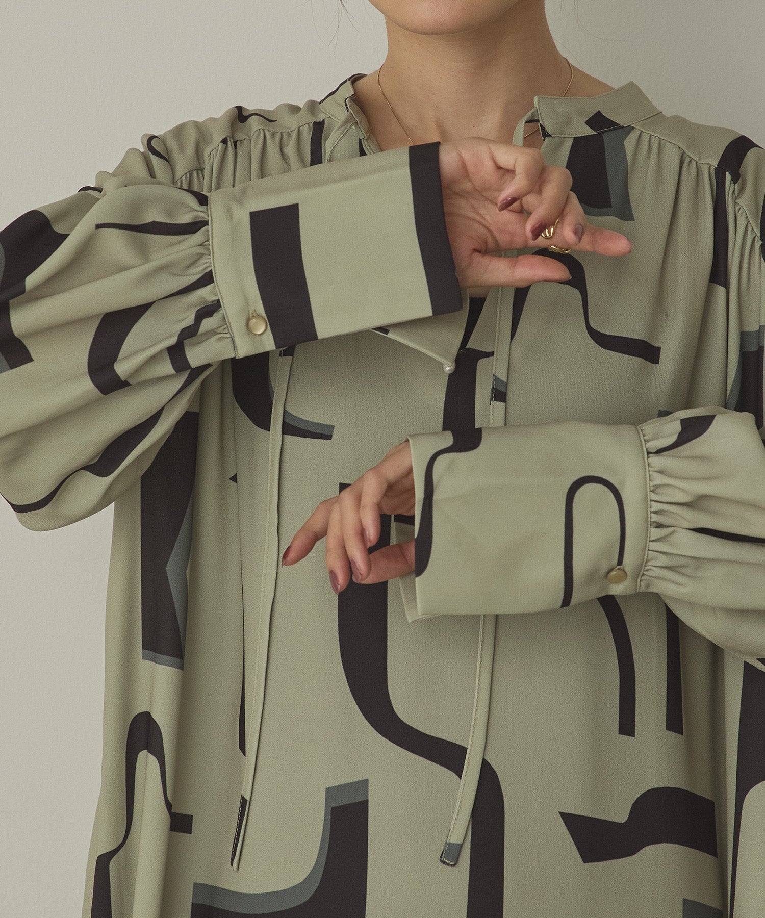 ジョーゼット柄 プリントワンピース