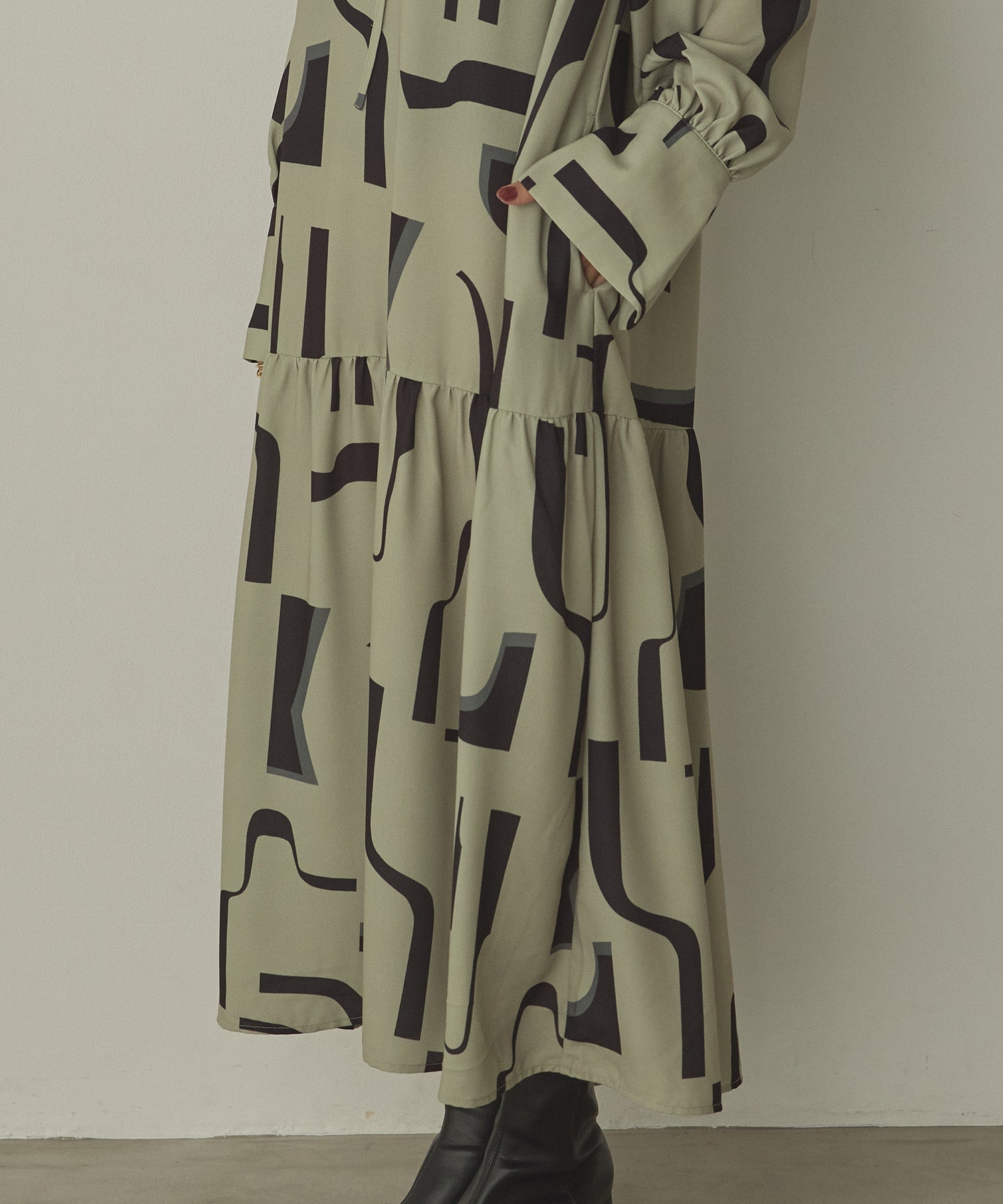 ジョーゼット柄 プリントワンピース