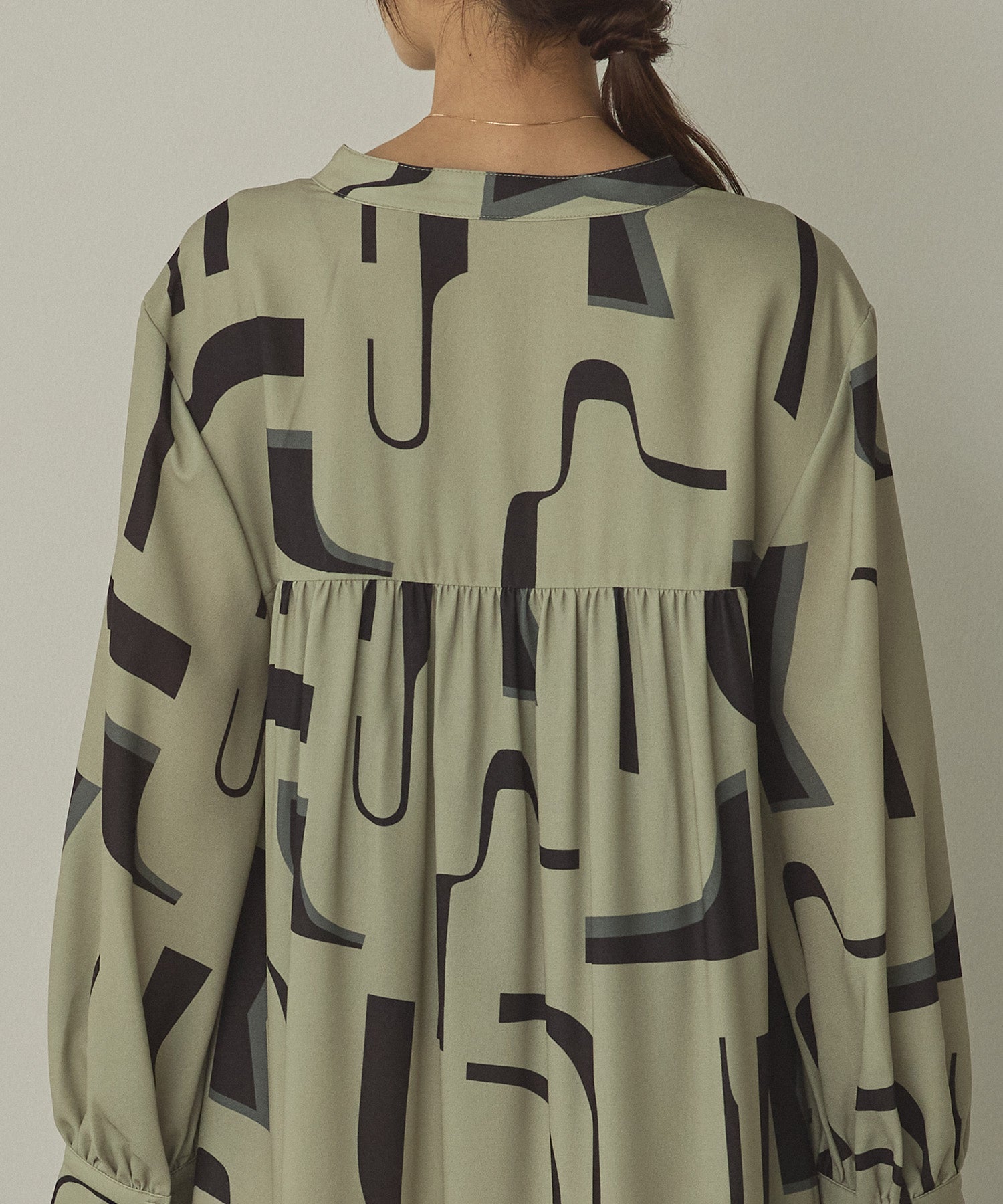 ジョーゼット柄 プリントワンピース