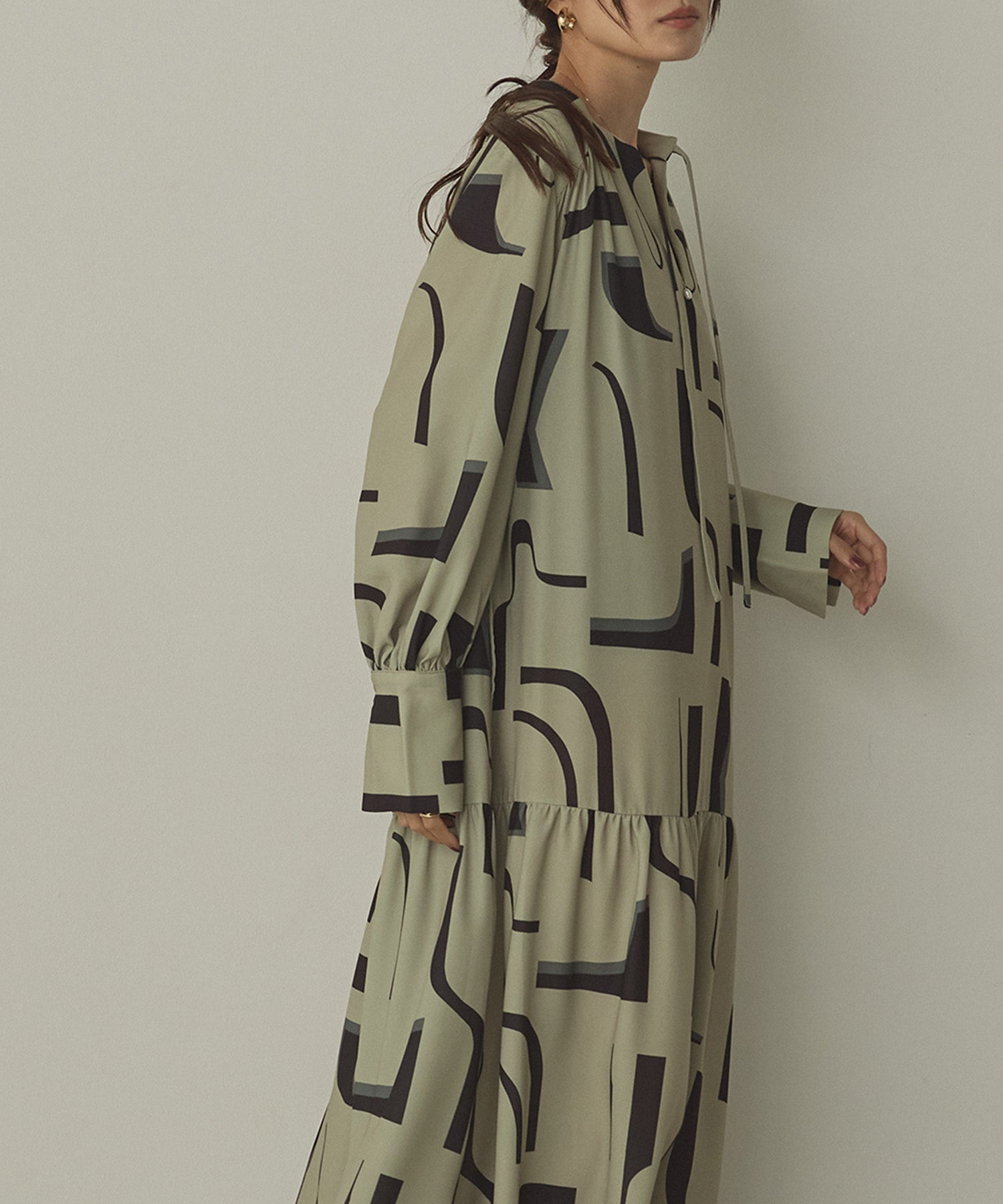 ジョーゼット柄 プリントワンピース