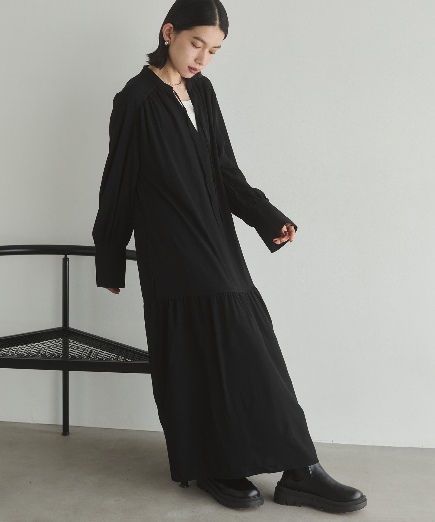 ジョーゼット柄 プリントワンピース