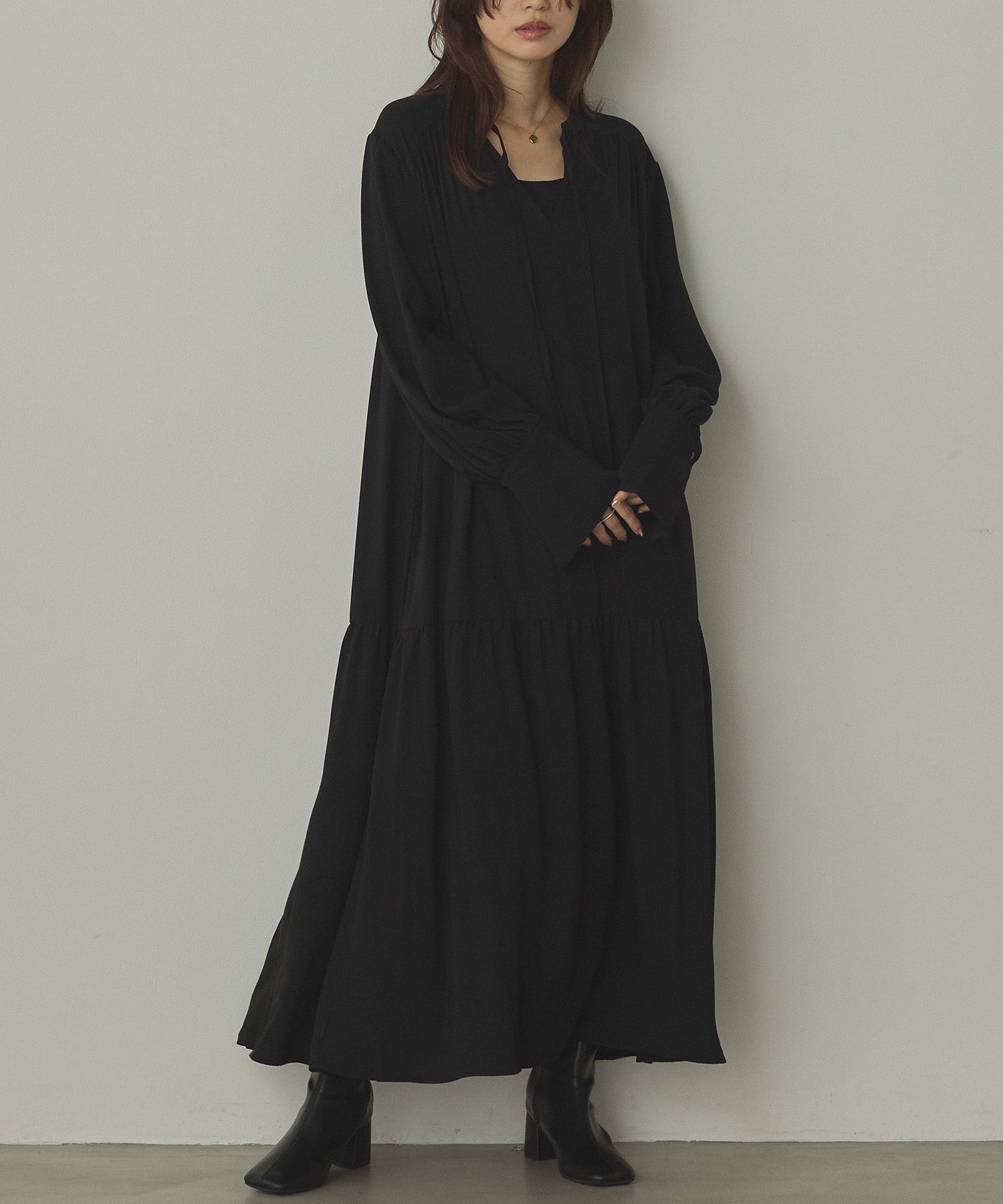 ジョーゼット柄 プリントワンピース