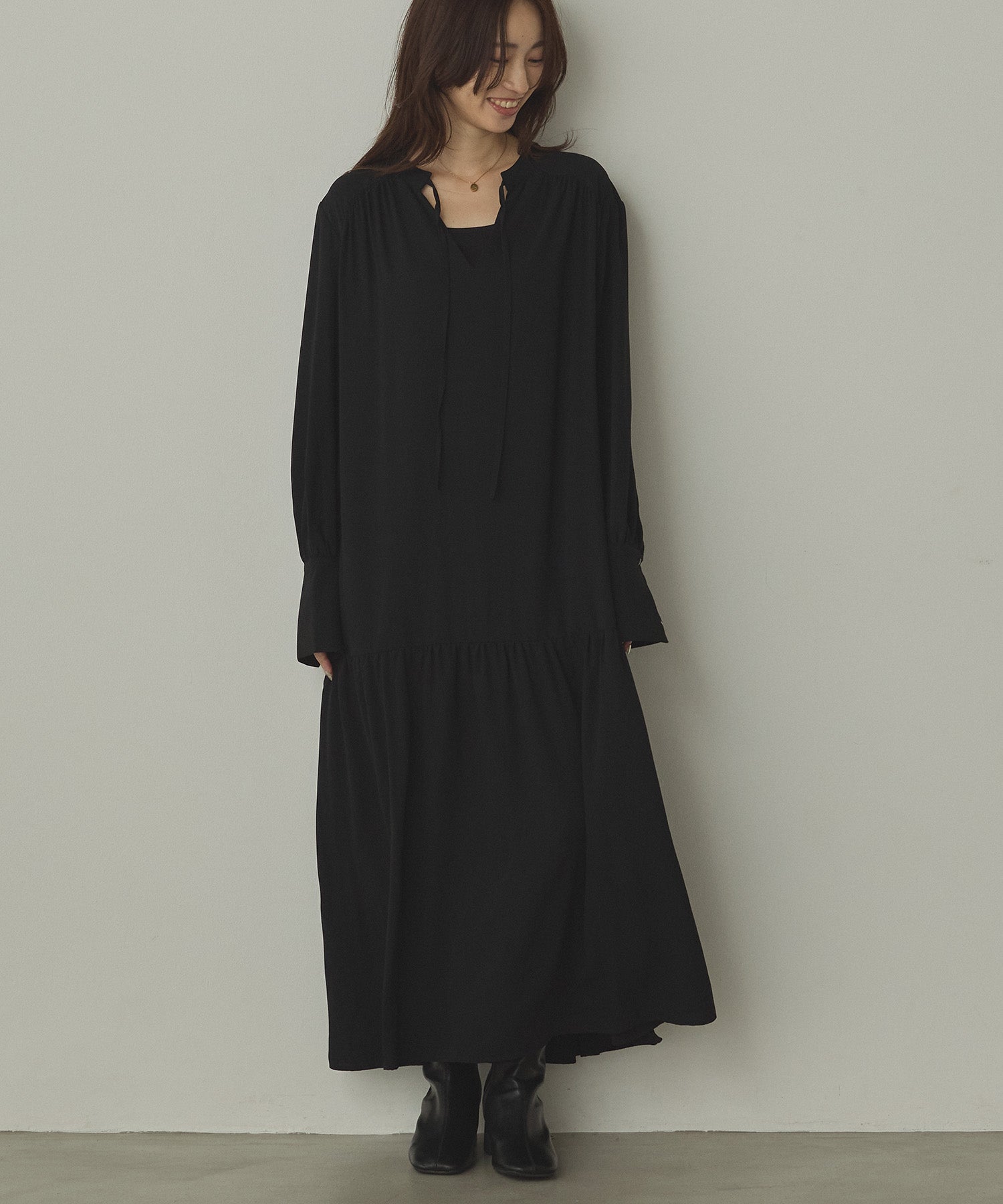 ジョーゼット柄 プリントワンピース